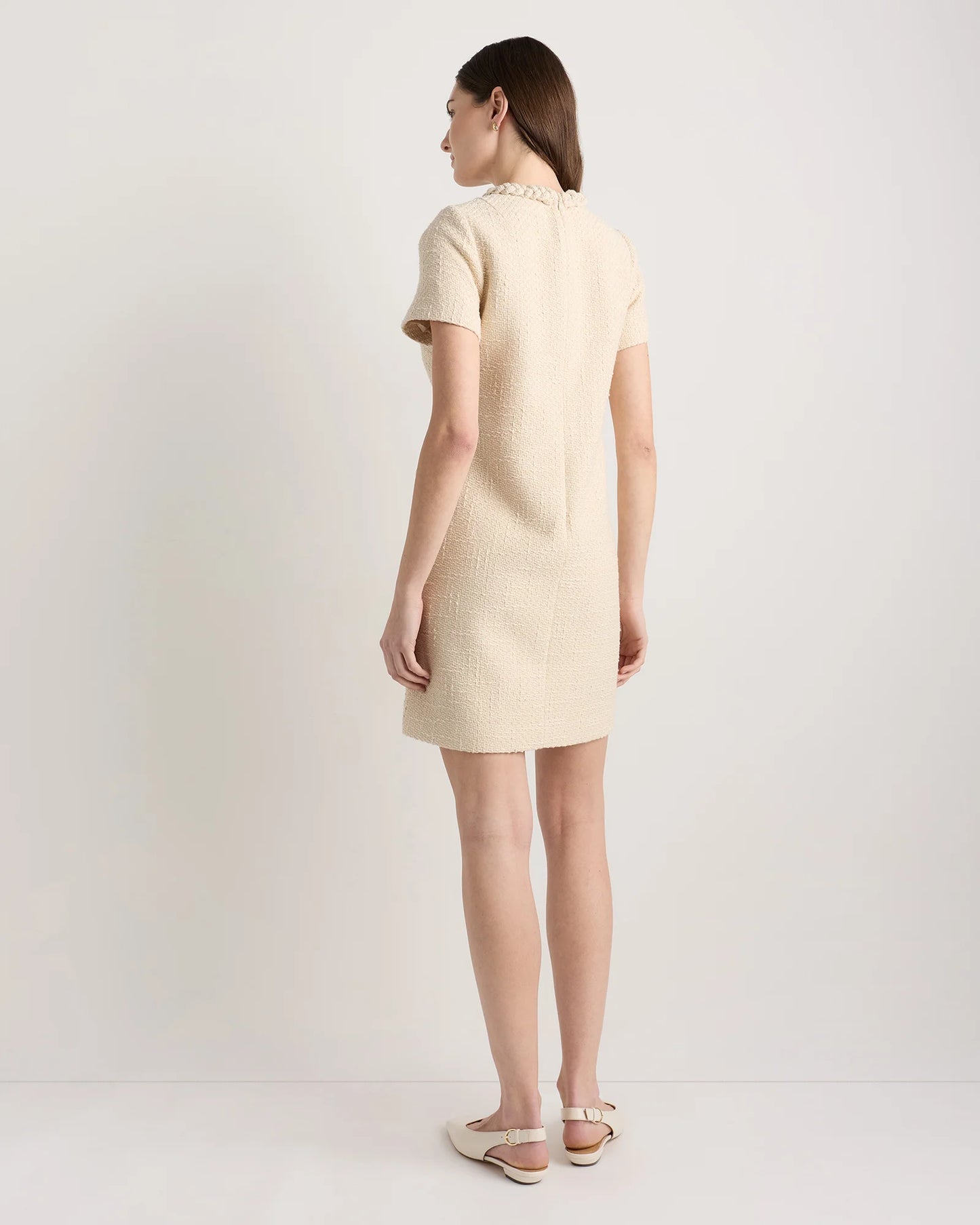 Tweed Short Sleeve Mini Dress - XS / True Black