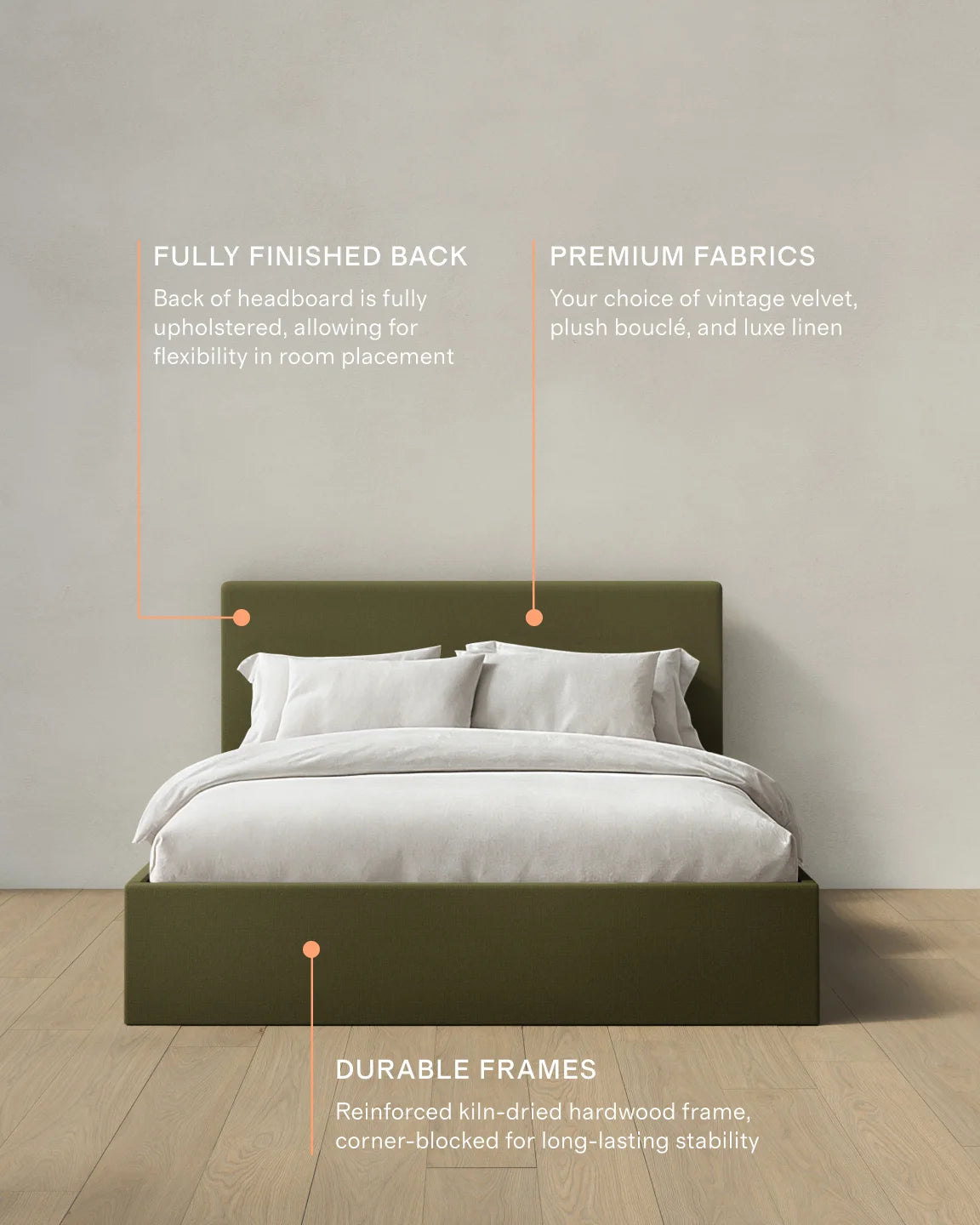 100% Linen Square Bed - Full / Canvas
