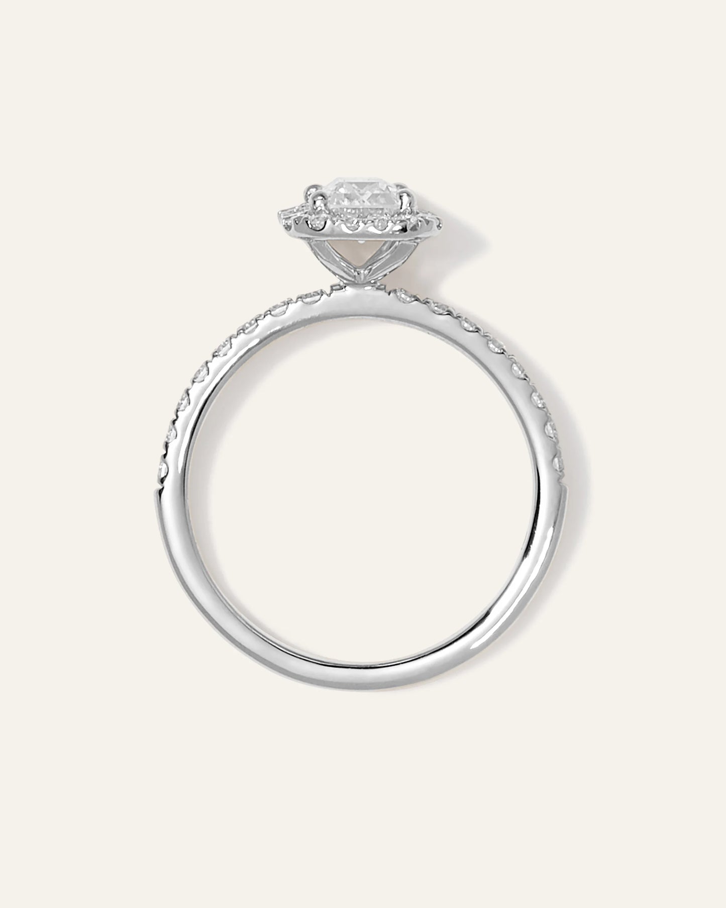 Lab Grown Diamond Emerald Halo Pave Engagement Ring - 1.50ct - 4 / Yellow Gold