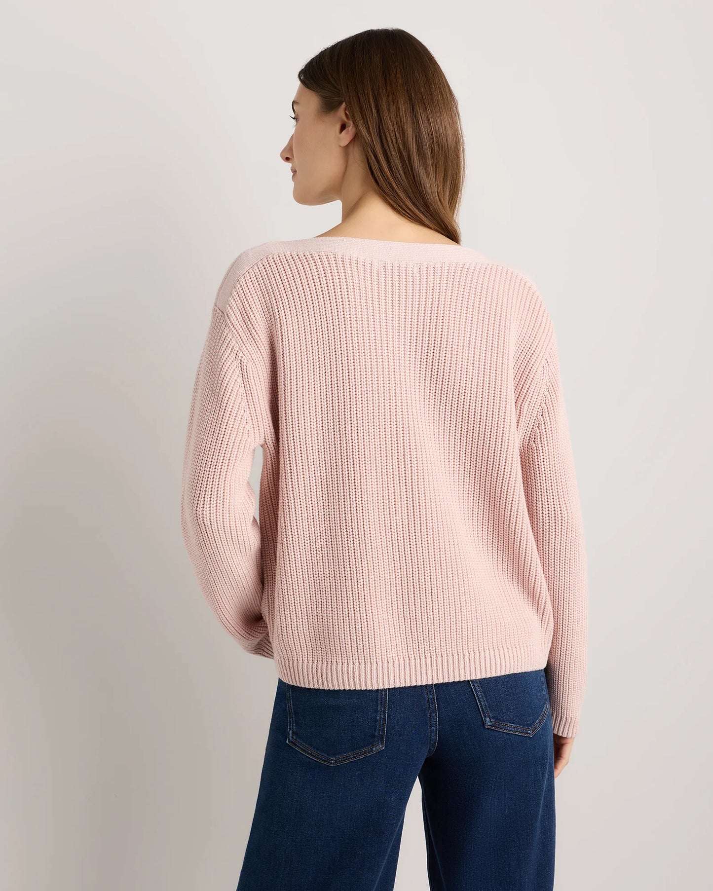 100% Organic Cotton Fisherman Boatneck Sweater - XS / Navy
