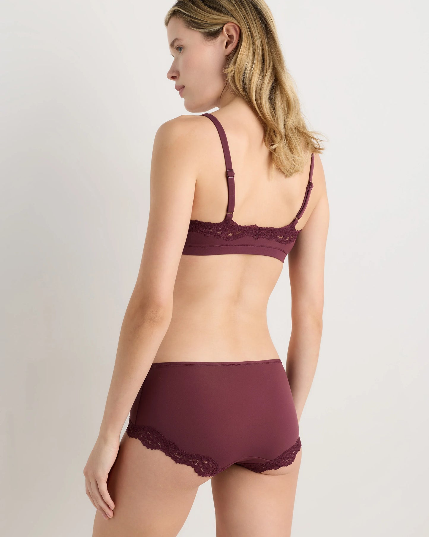 Second Skin Lace Boyshort (3-Pack) - XS / Barolo Burgundy