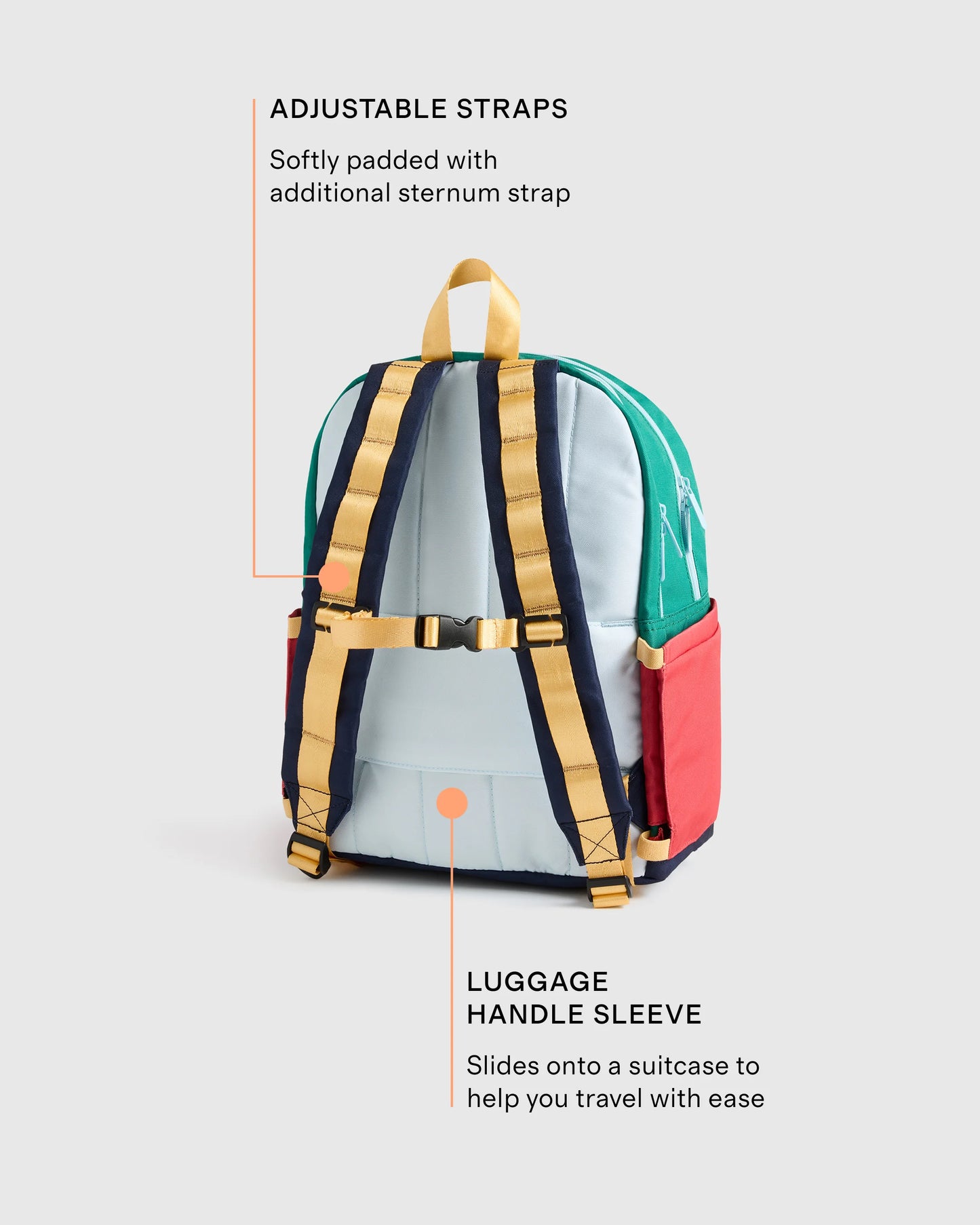 Recycled Double Pocket Backpack - One Size / Rainbow Clouds