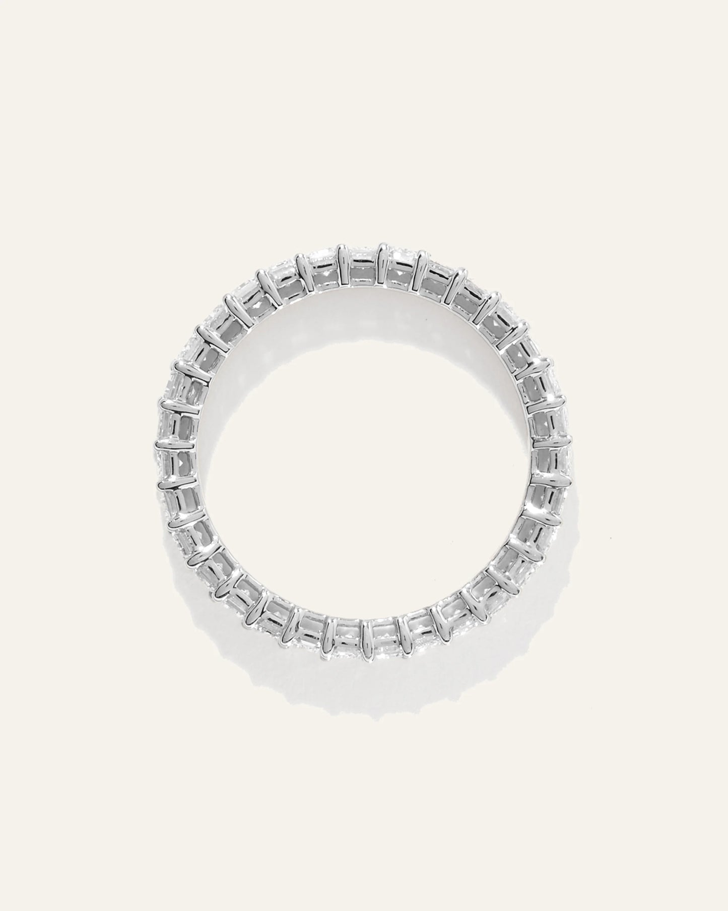 Lab Grown Diamond Emerald Eternity Band - 5 / Yellow Gold