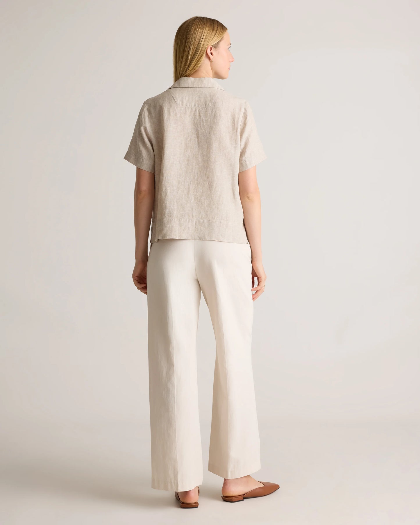 100% European Linen Short Sleeve Shirt - XS / Moonstone Blue