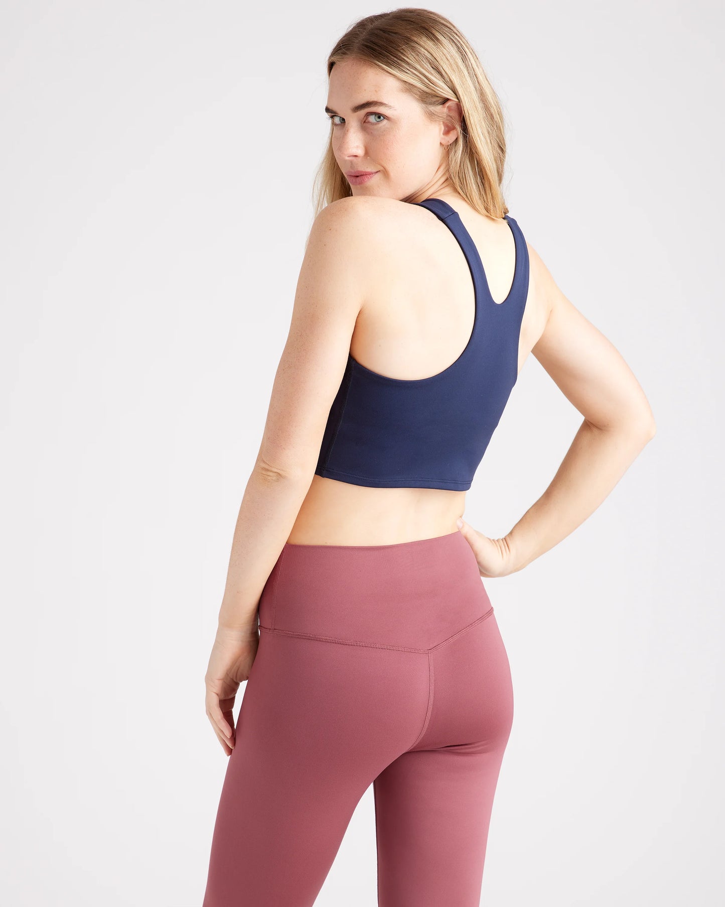 Ultra-Soft High-Neck Cropped Tank - XS / Navy