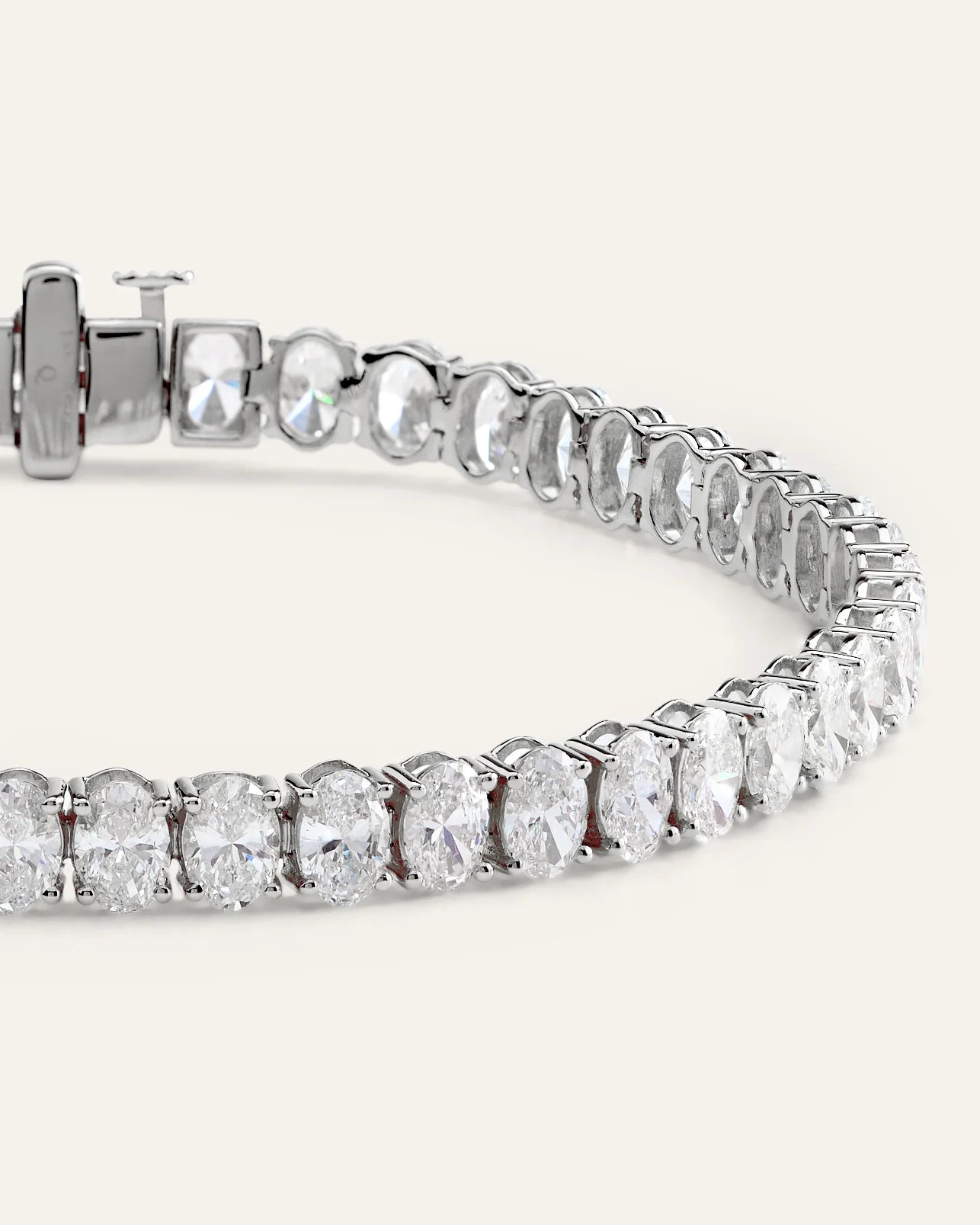 14K Gold Lab Grown Diamond North-South Oval Tennis Bracelet - 10ctw - 6.5" / Yellow Gold