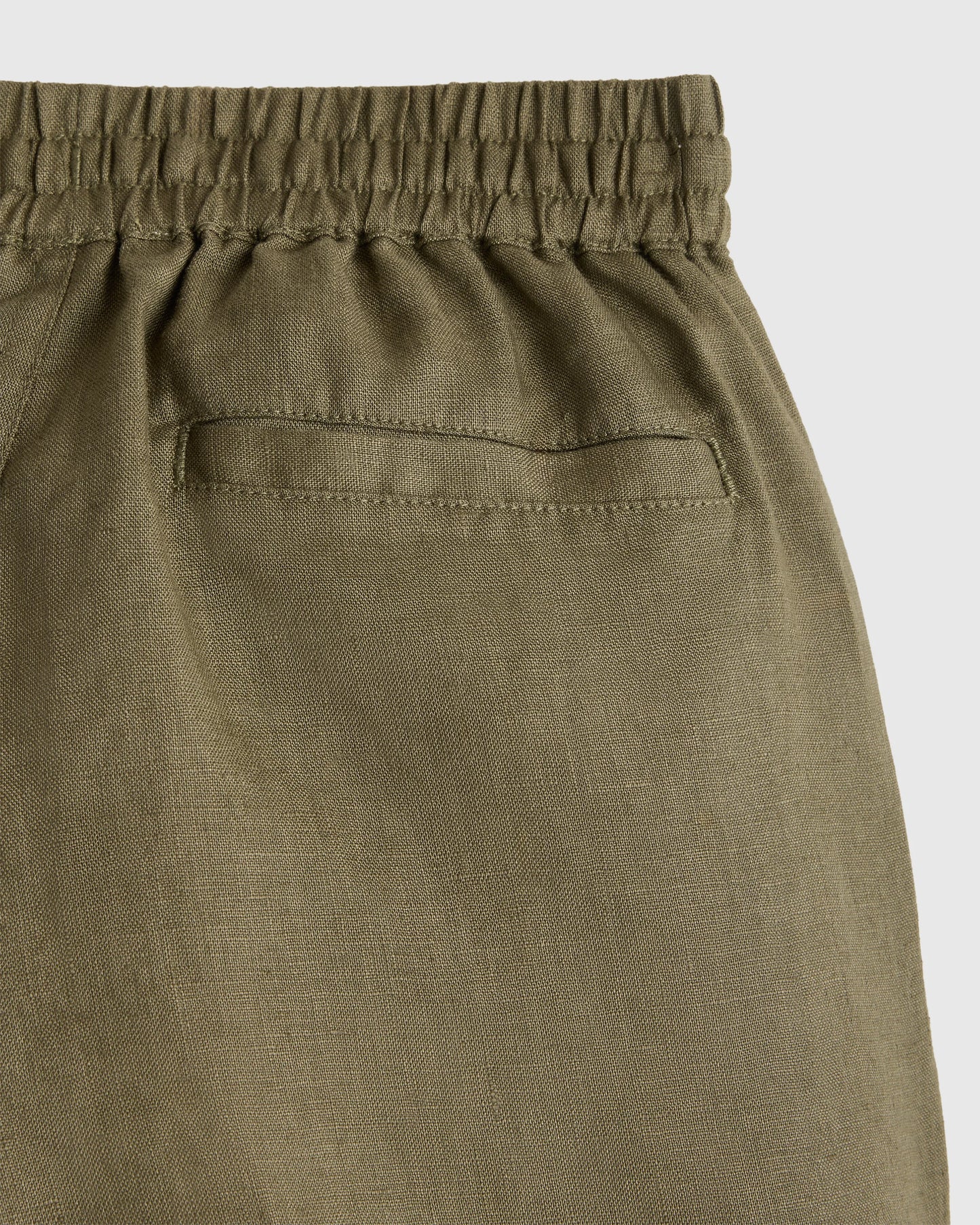 100% European Linen Drawstring Shorts - 6 / Vintage Pink Chambray