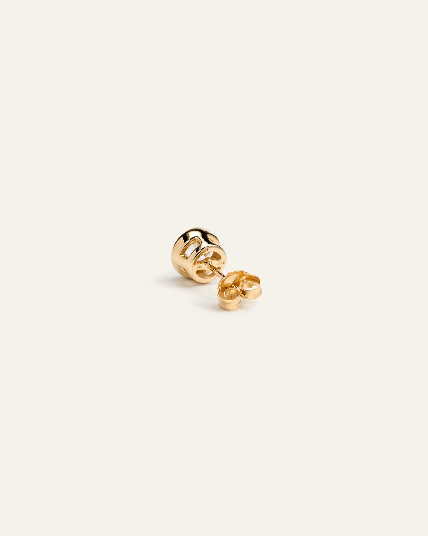 14k Gold Lab Grown Diamond Bezel Studs - 1ctw - One Size / Yellow Gold