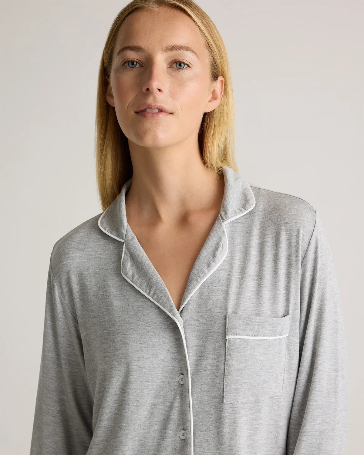 Bamboo Jersey Long Sleeve Pajama Set - XS / True Black