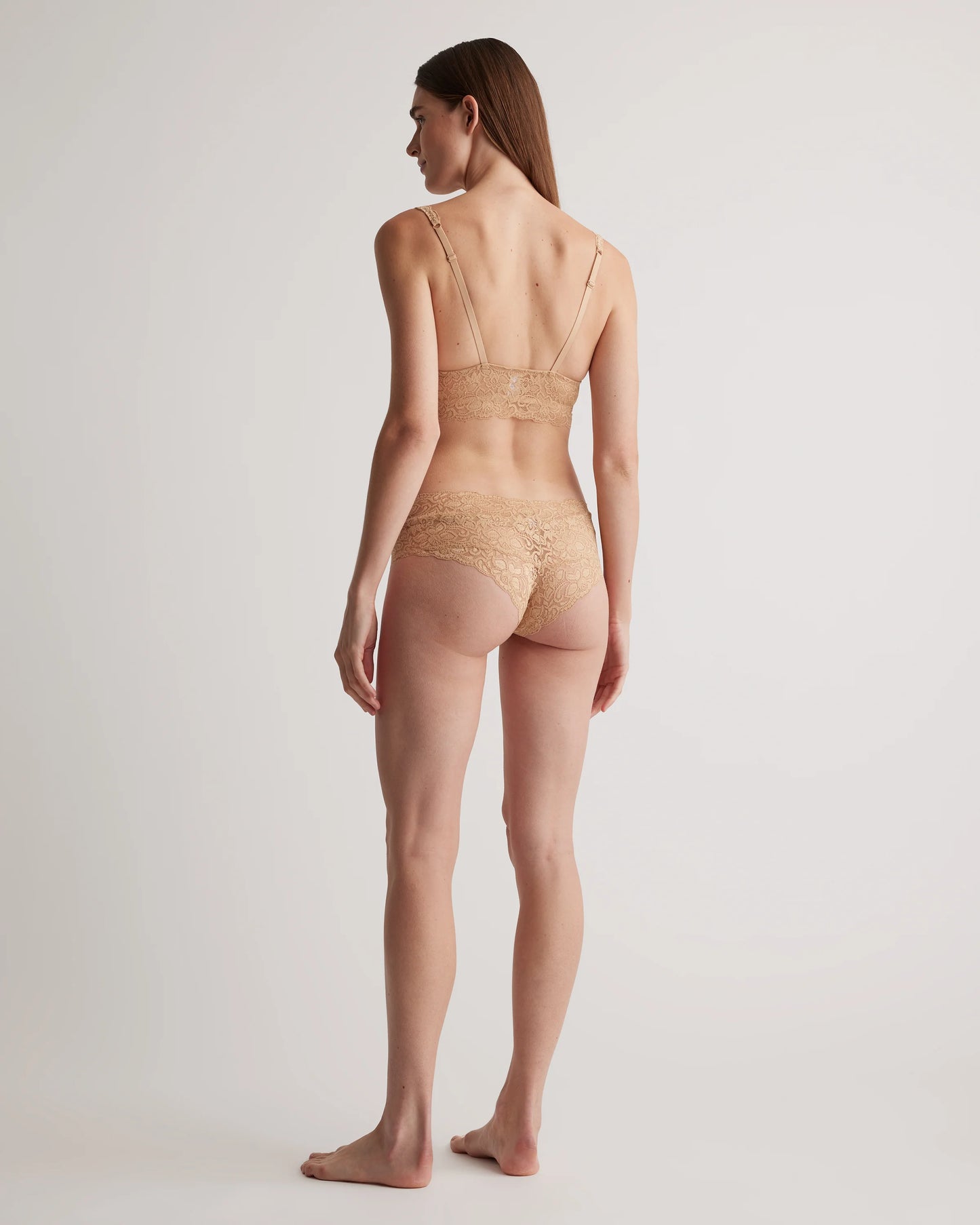 Stretch Lace Cheeky Brief (6-pack) - XS / Black/Clay