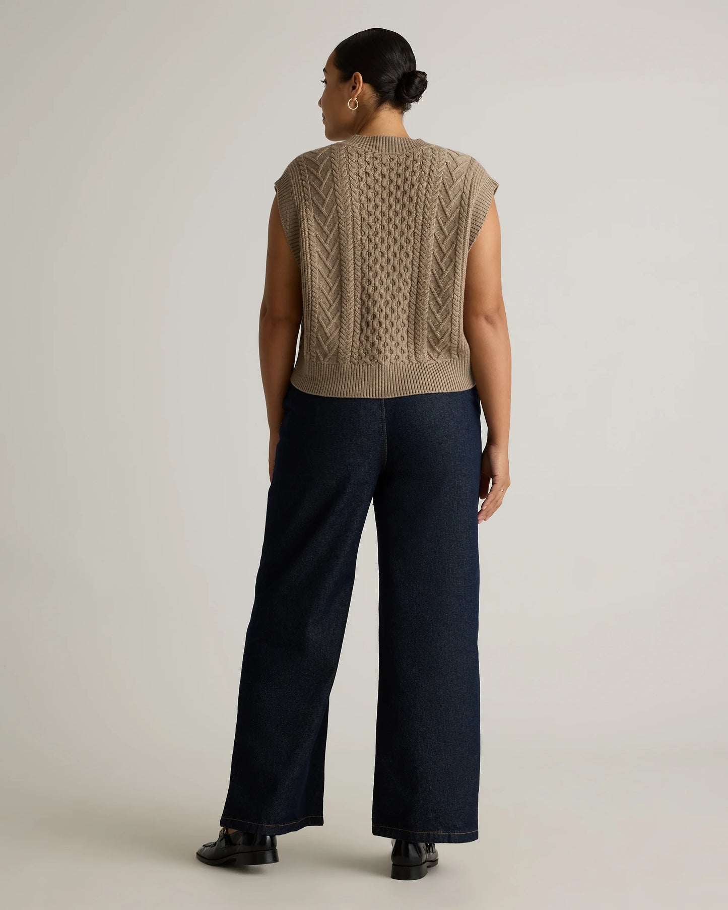Australian Merino Wool Cable Sweater Vest - XS / Heather Grey