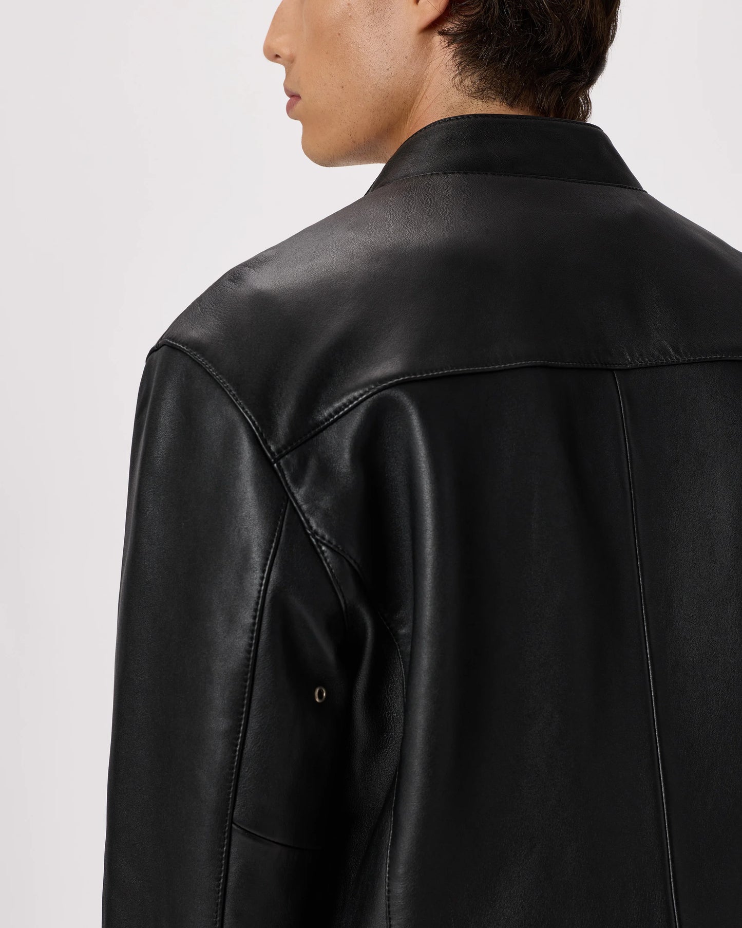 100% Leather Café Racer Jacket - S / Rich Brown