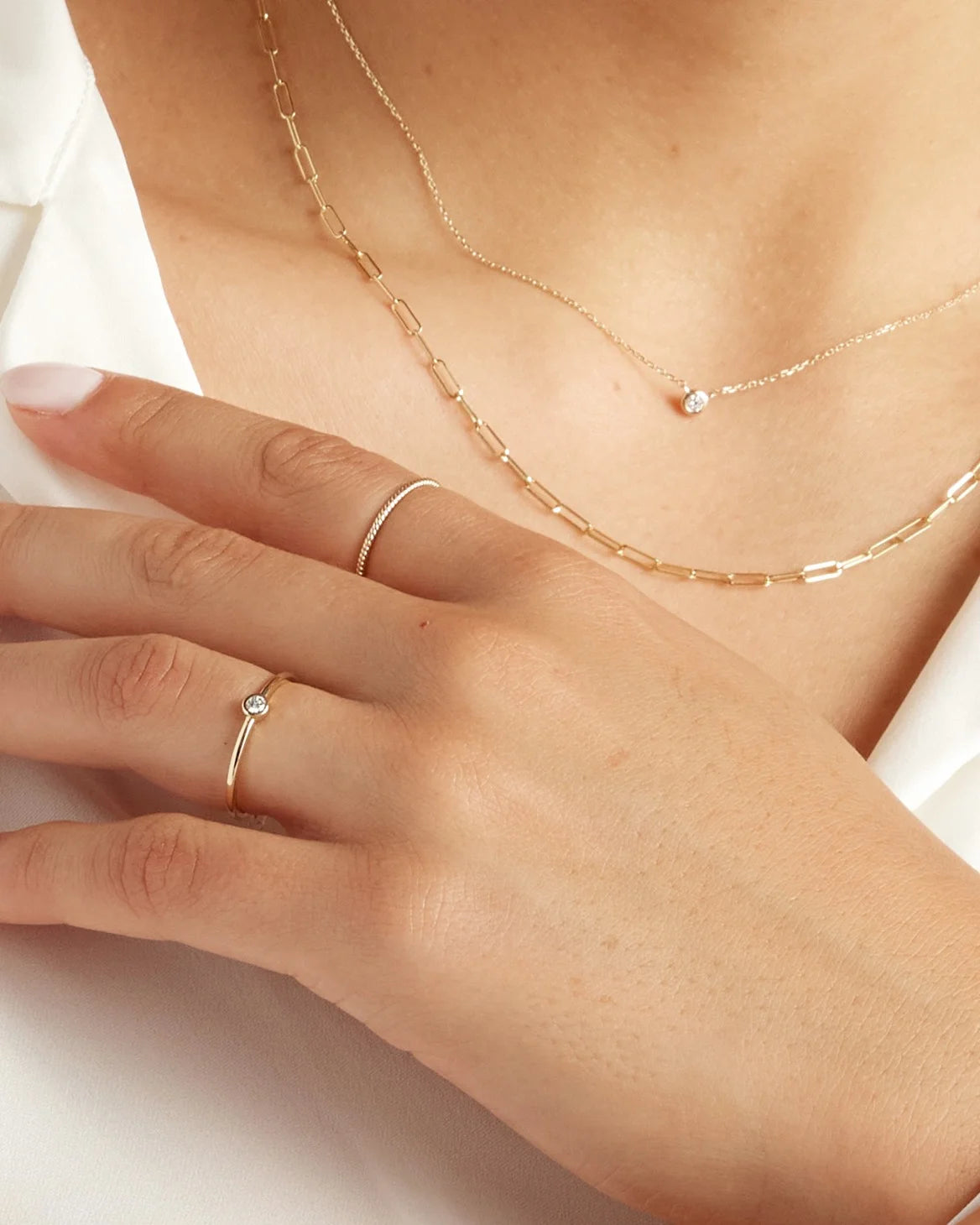 14K Gold Twist Ring - 4 / White Gold