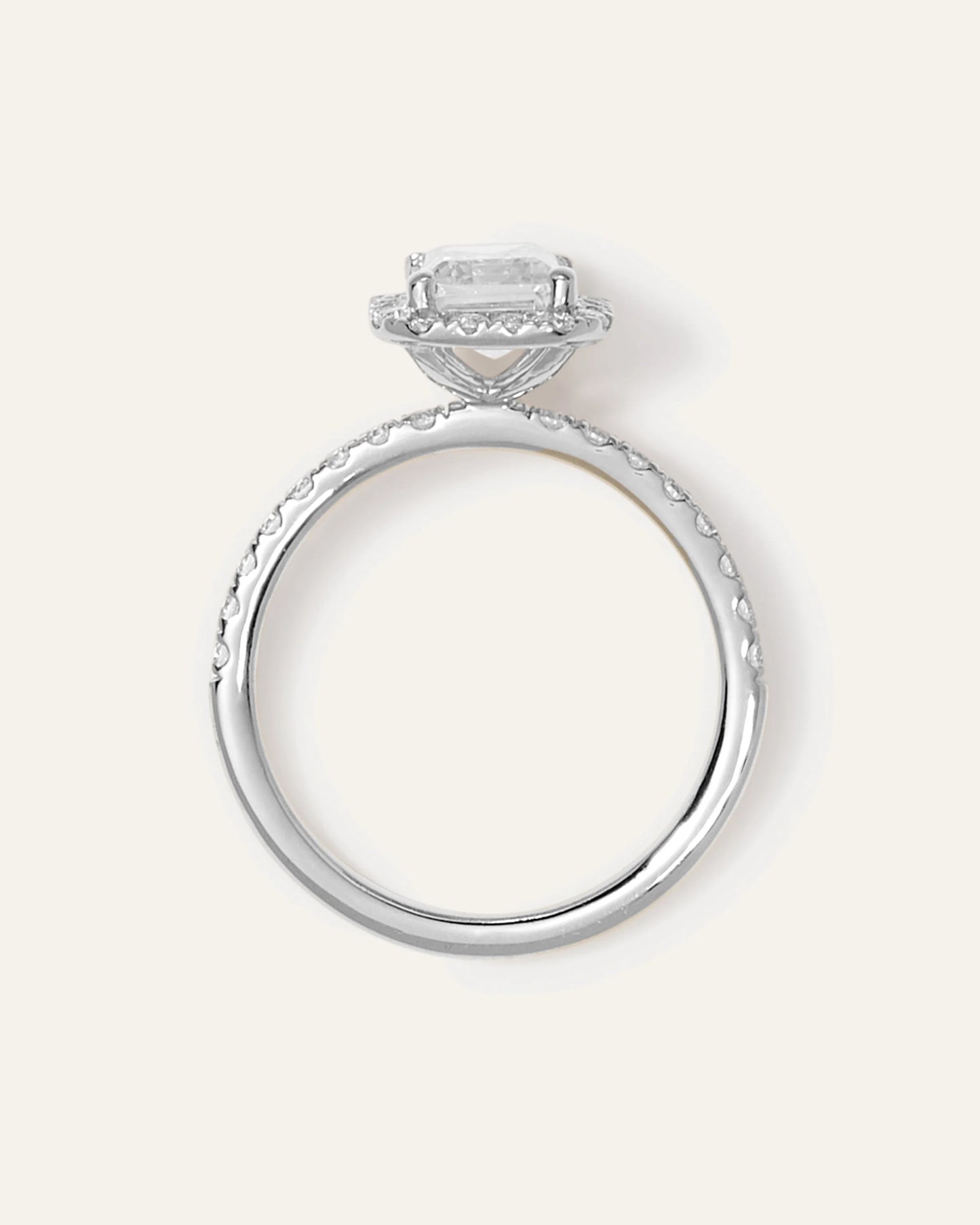 Lab Grown Diamond Emerald Halo Pave Engagement Ring - 2ct - 4 / Yellow Gold