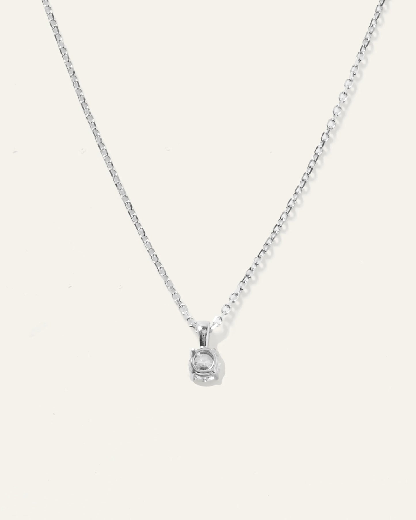 14k Gold Natural Diamond Solitaire Necklace - One Size / Yellow Gold