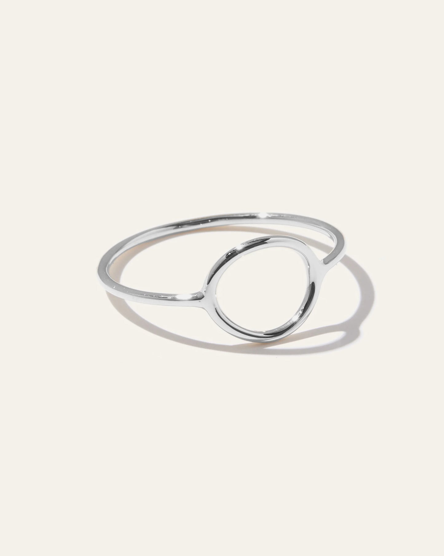 14K Gold Circle Ring - 4 / White Gold