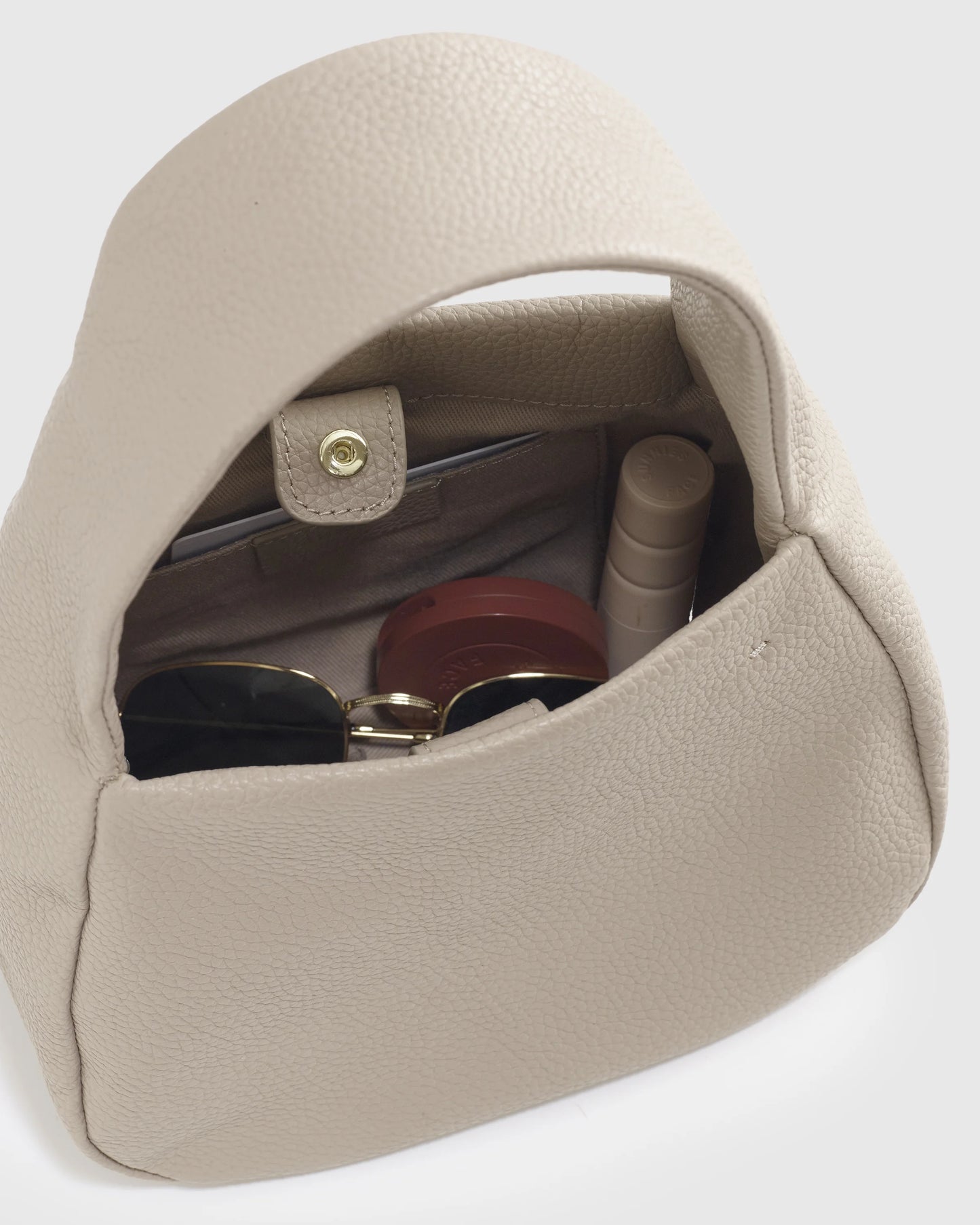Italian Leather Mini Bow Bag - One Size / Taupe