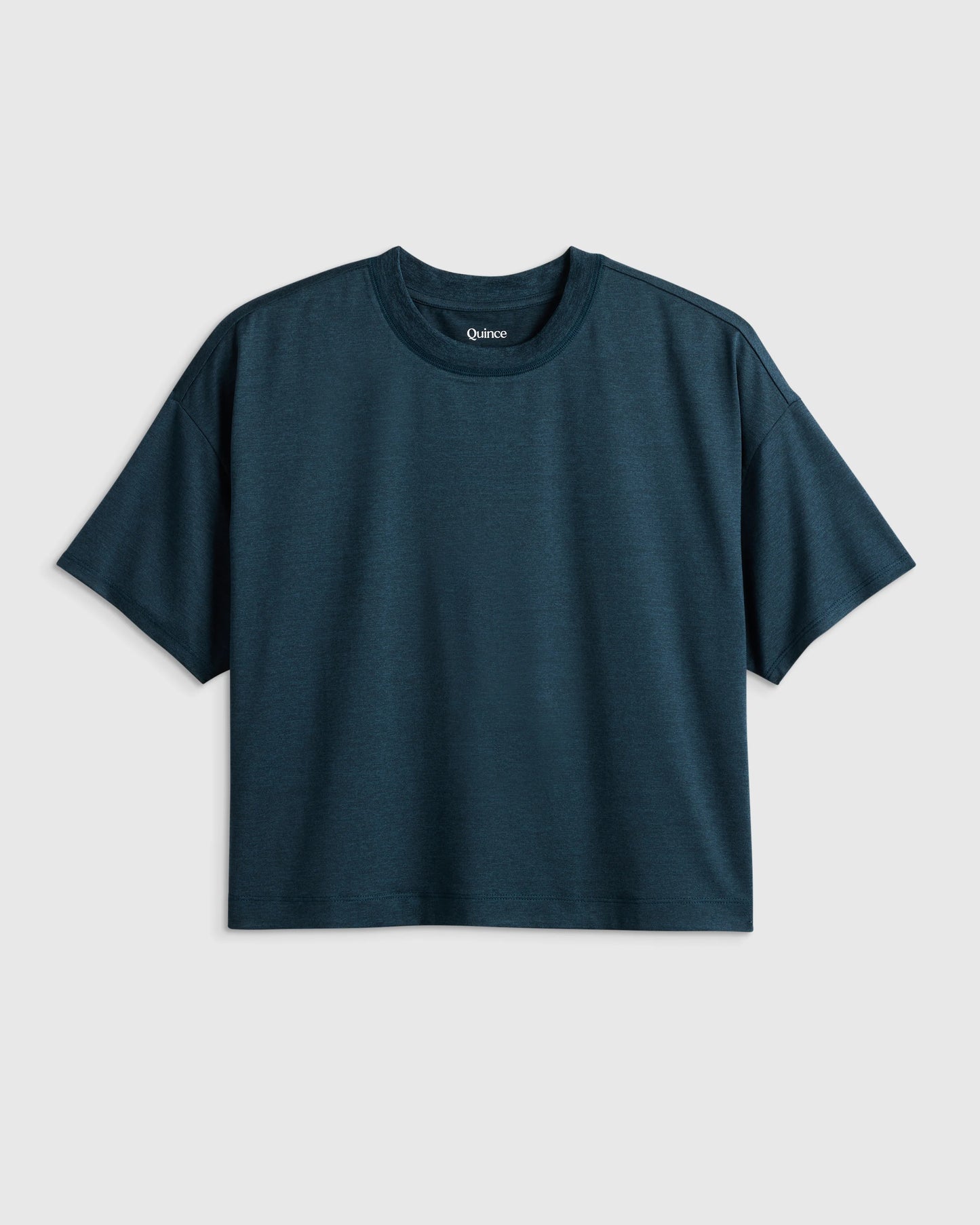 Flowknit Breeze Boxy Cropped Tee - XS / Heather Deep Navy