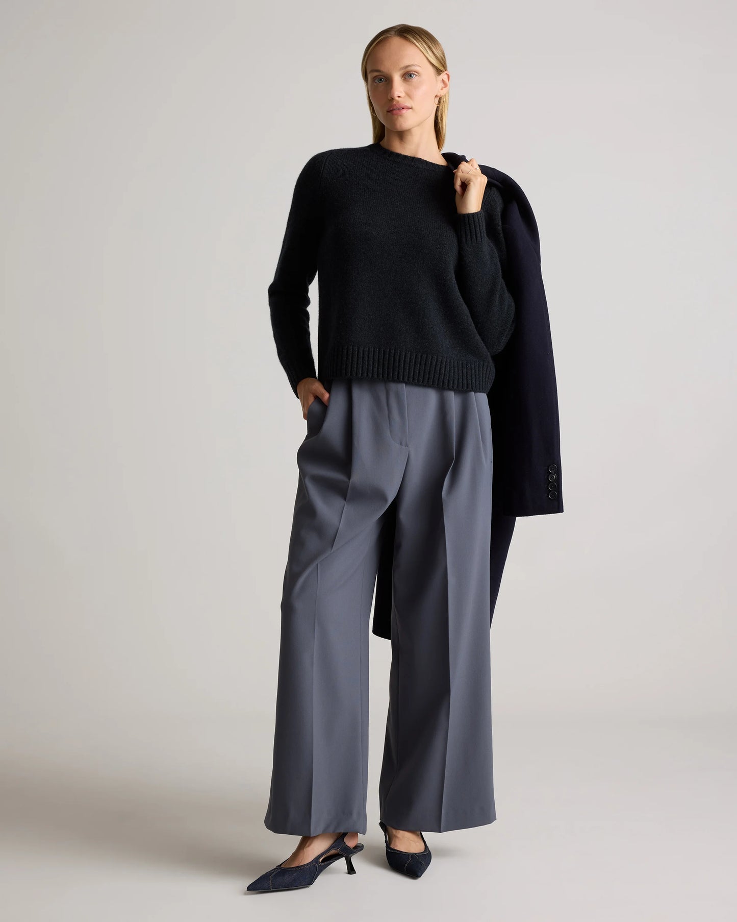Luxe Baby Cashmere Crewneck Sweater - XS / Creamy Cortado