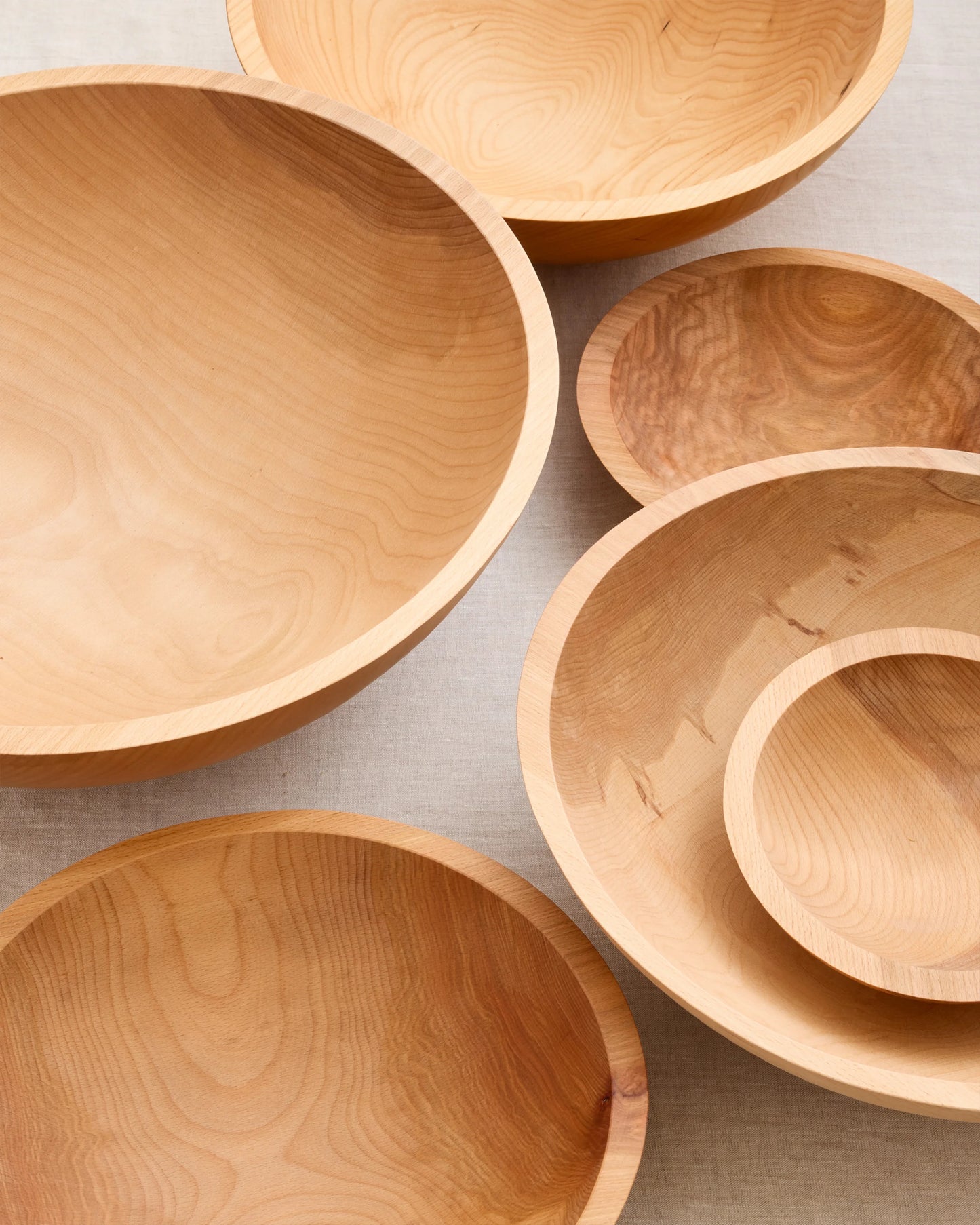 Handcrafted Wooden Bowls (Set of 4) - 7" / Beech Wood