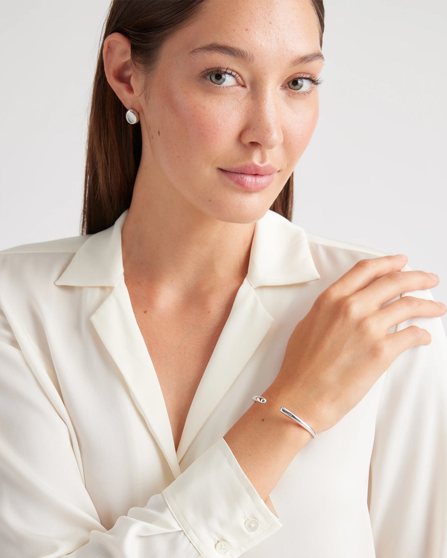 Open Contour Cuff Bracelet - One Size / Gold Vermeil