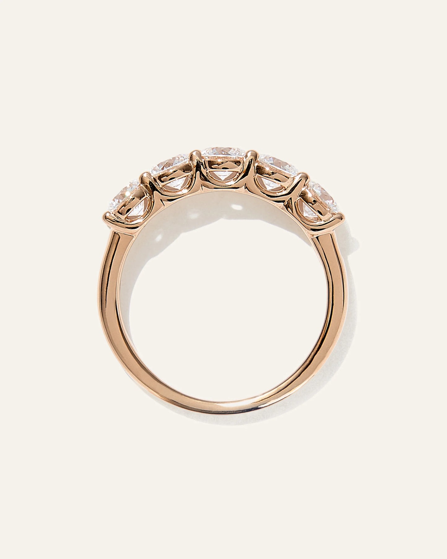 Lab Grown Diamond Five Stone Band - 4 / Yellow Gold