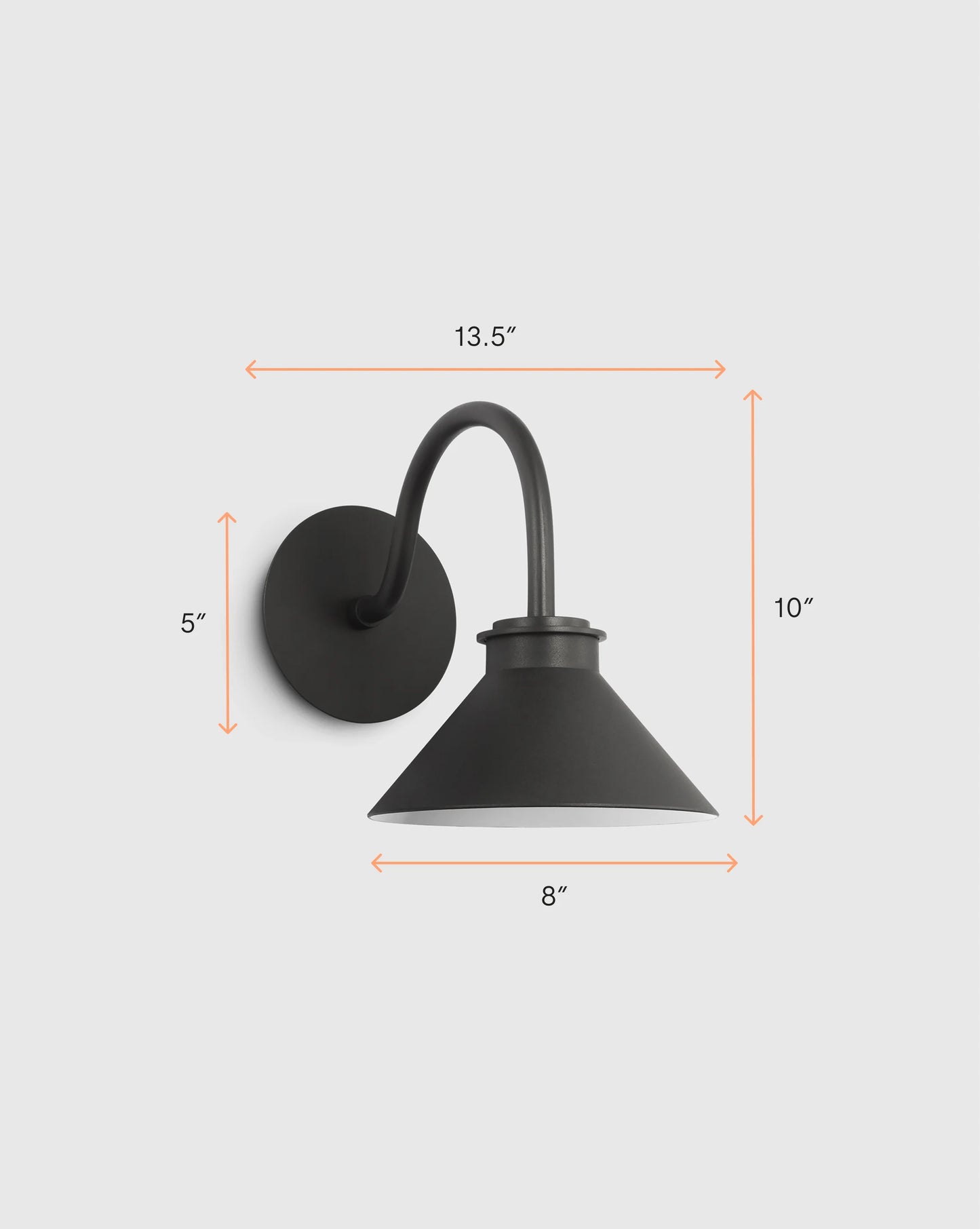 Contemporary Steel Indoor/Outdoor Barn Sconce - Small / Black