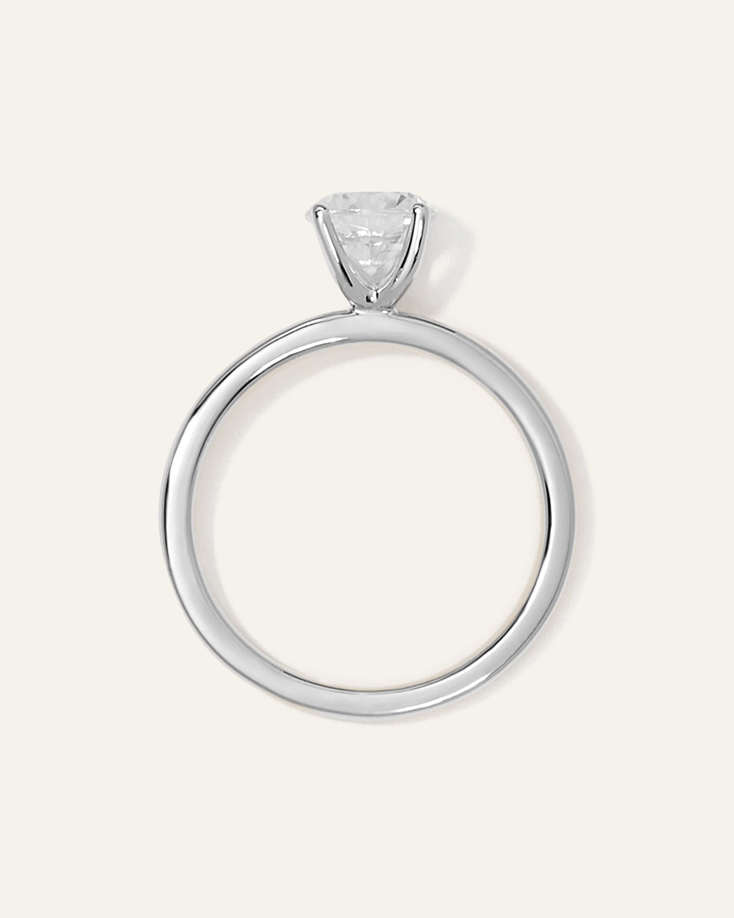 Lab Grown Diamond Round Comfort Fit Engagement Ring - 1ct - 4 / Yellow Gold