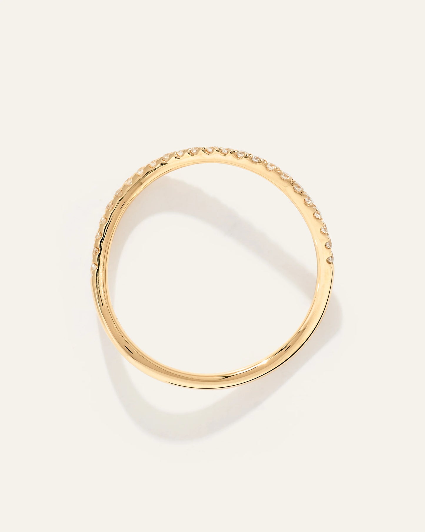 14K Gold Pave Diamond Wave Ring - 5 / Yellow Gold