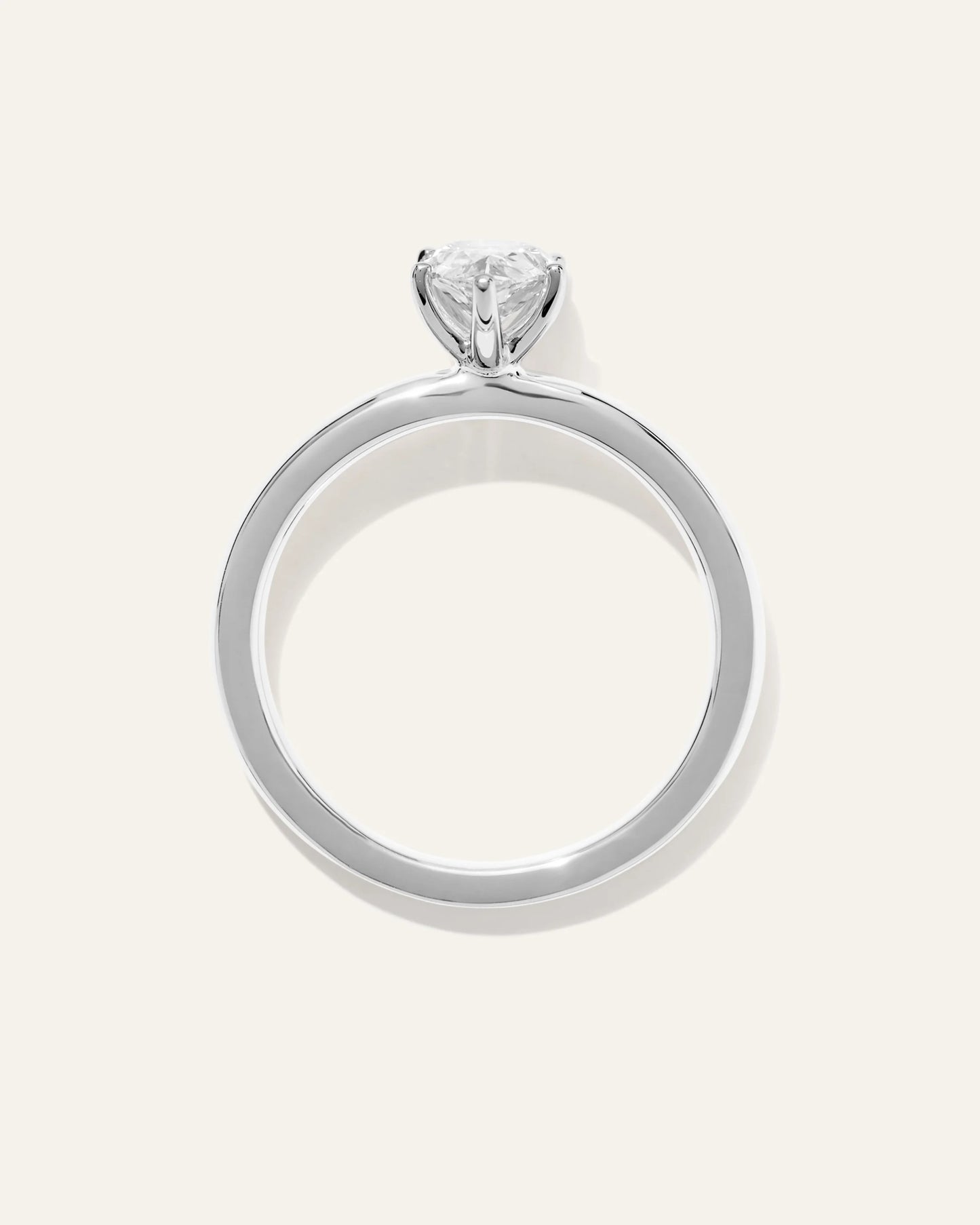 Lab Grown Diamond Pear Comfort Fit Engagement Ring - 1ct - 4 / Yellow Gold