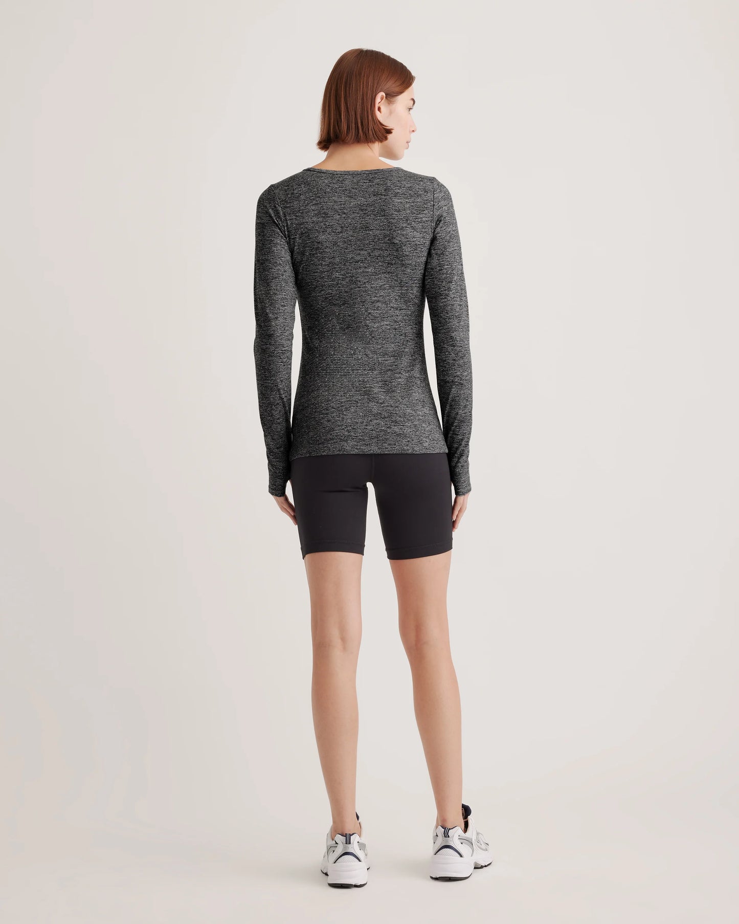 Ultra-Soft Fitted Long Sleeve Top - XS / Heather Navy