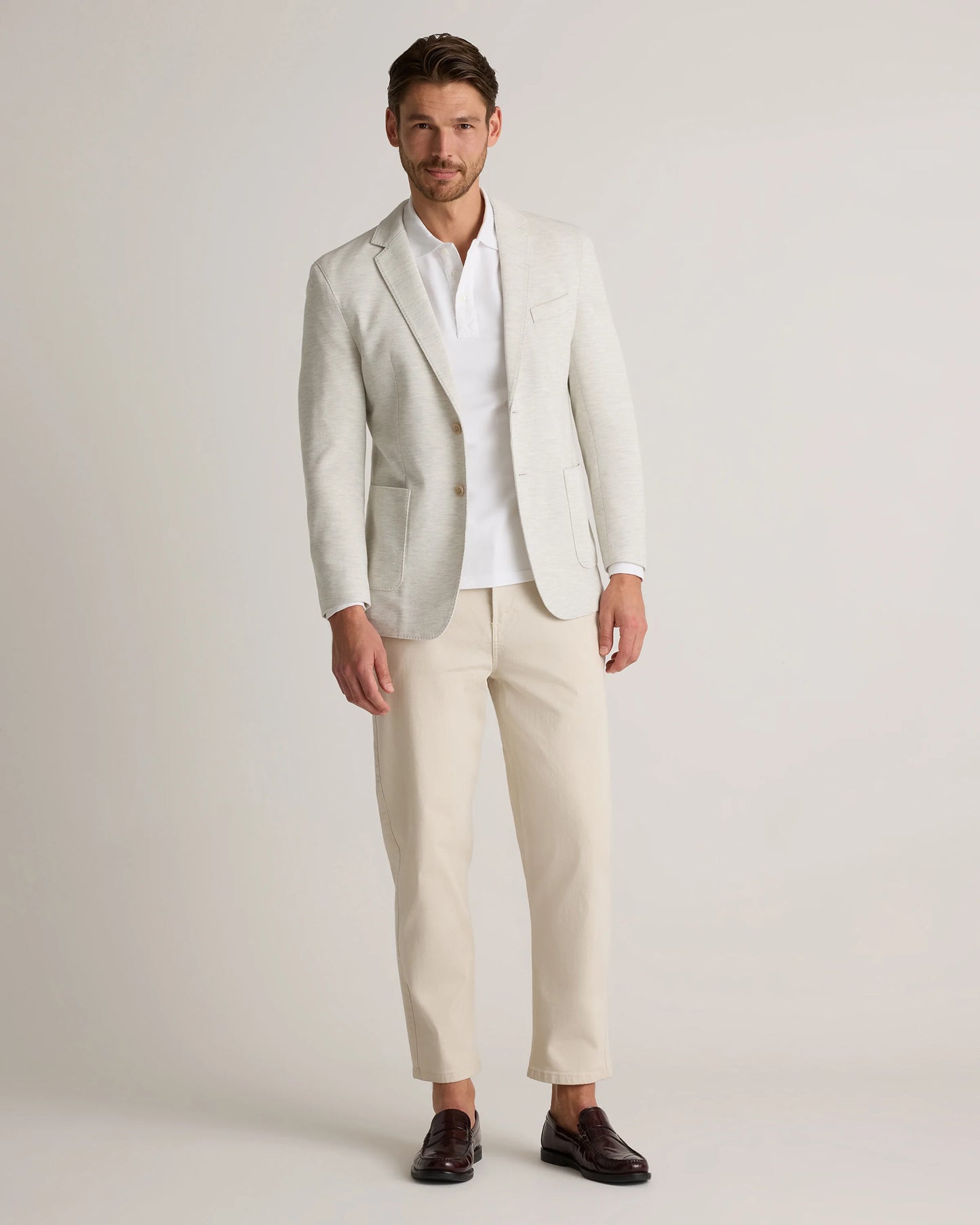 Cotton Pique Knit Blazer - XS / Heather Charcoal