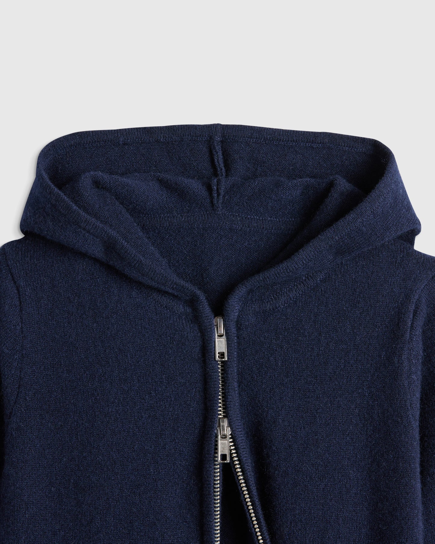 Washable Cashmere Full Zip Hoodie - 6 / Heather Grey