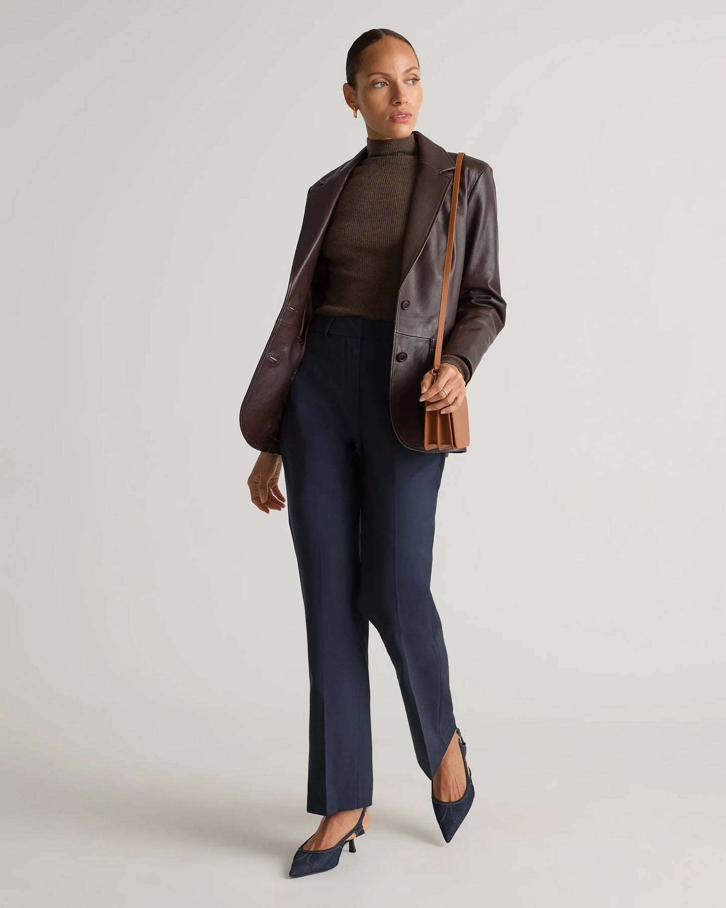 Italian Wool Straight Leg Pants - 0 / Black