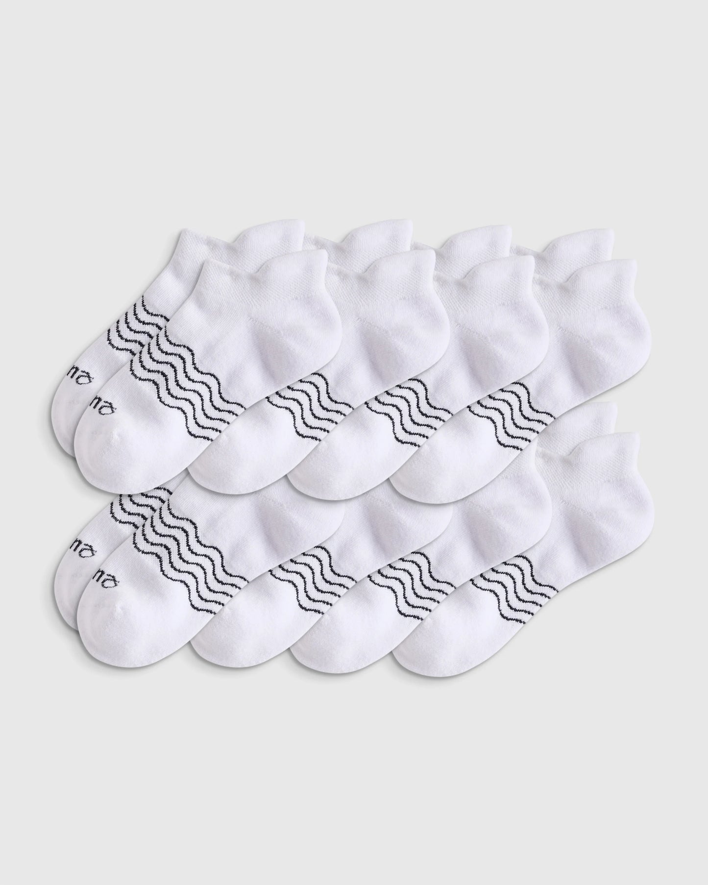 Kids Organic Cotton Ankle Socks 8-Pack - S / Blue/White Multi