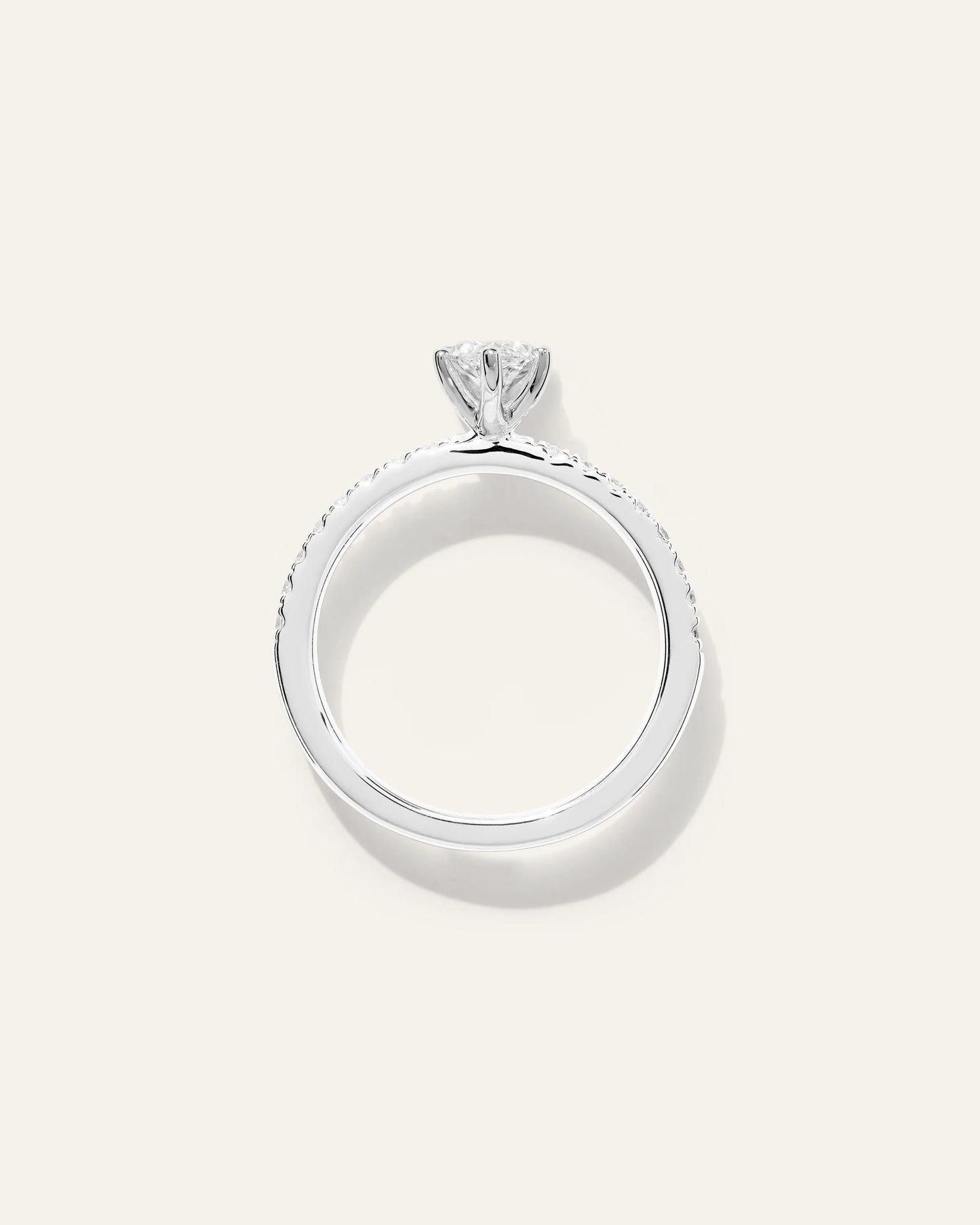 Lab Grown Diamond Marquise Petite Pave Engagement Ring - 1ct - 4 / Yellow Gold