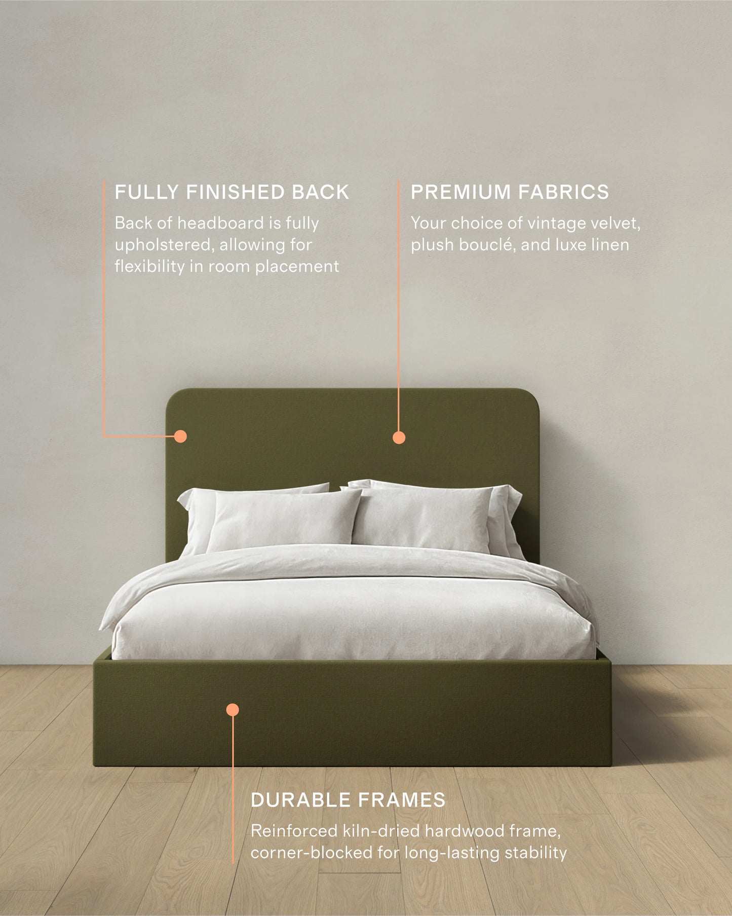 100% Linen Curved Bed - Full / Canvas