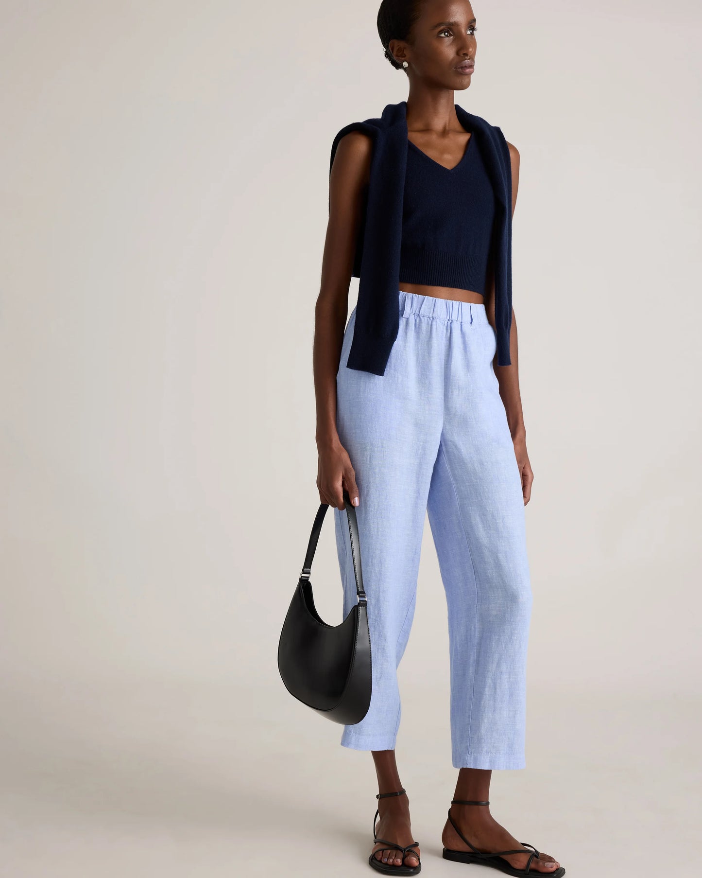 100% European Linen Pants - XS / White