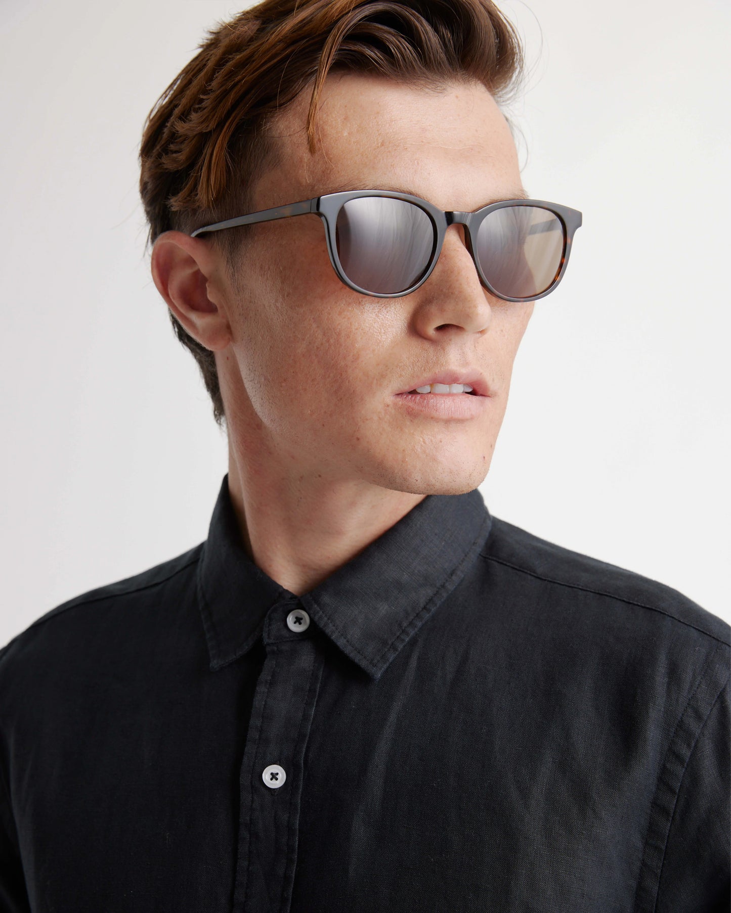 Charlie Polarized Acetate Sunglasses - Standard / Clear with Grey lens