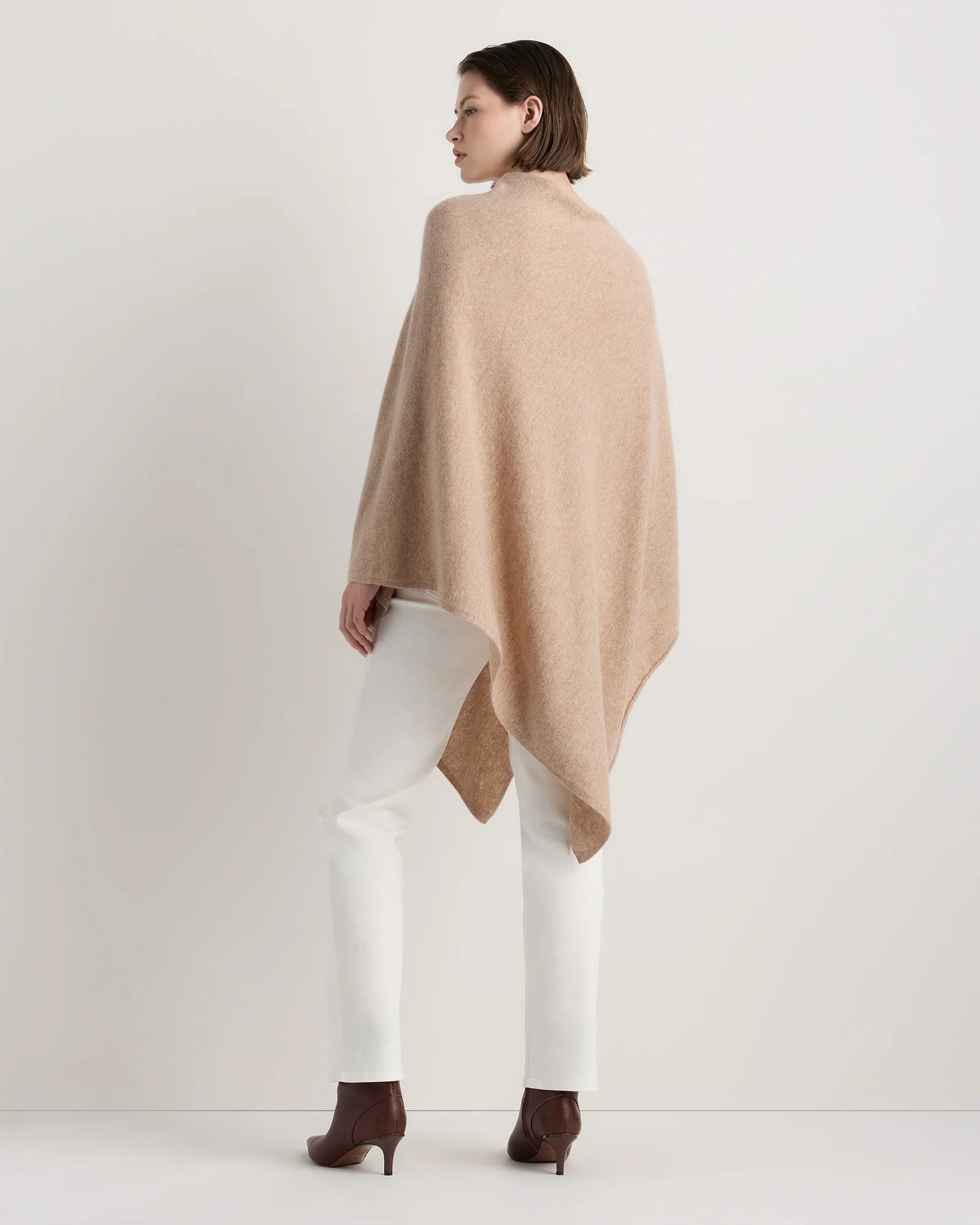 Mongolian Cashmere Poncho - One Size / Heather Grey