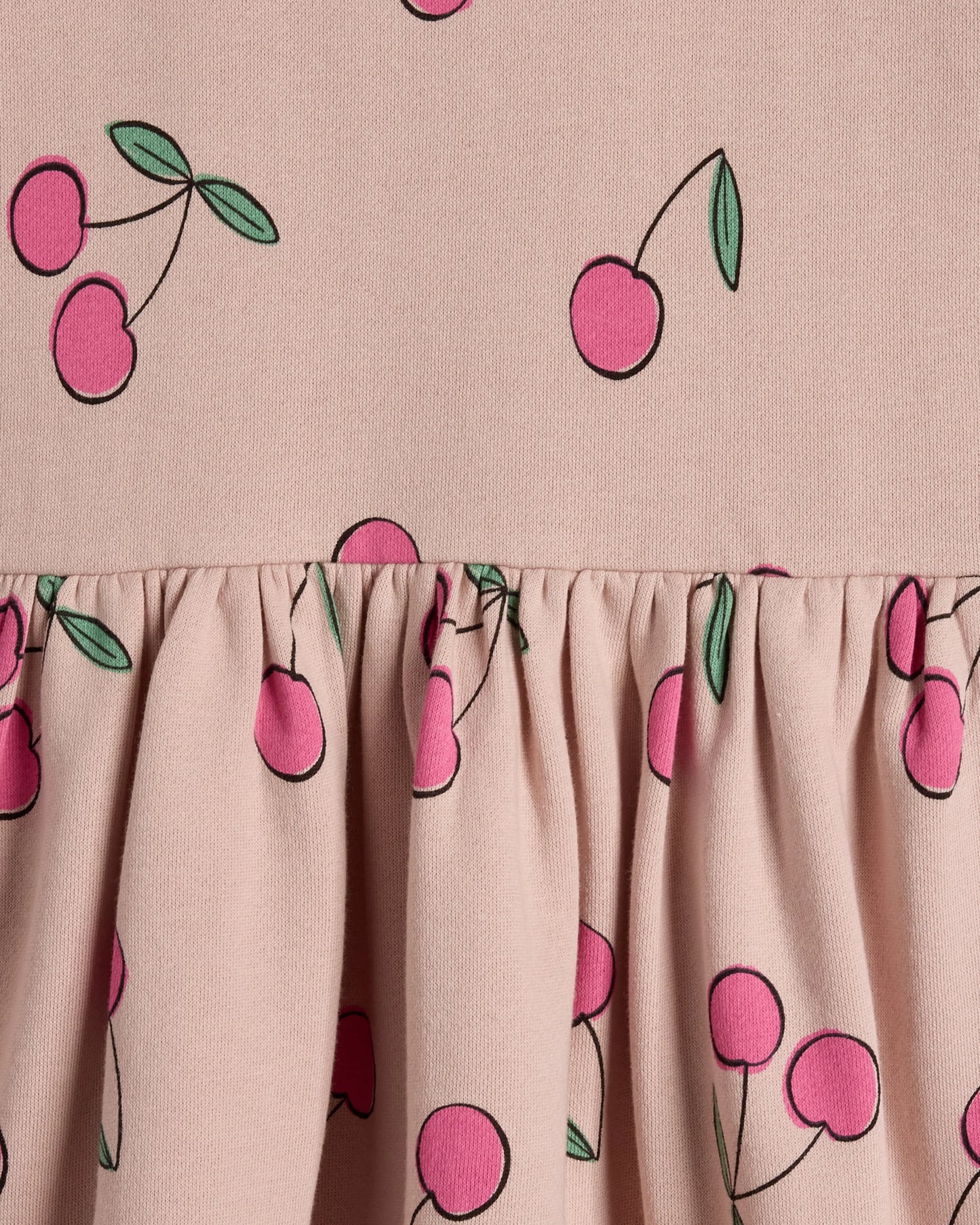 Cozy Fleece Sweatshirt Dress - 2T / Cherries