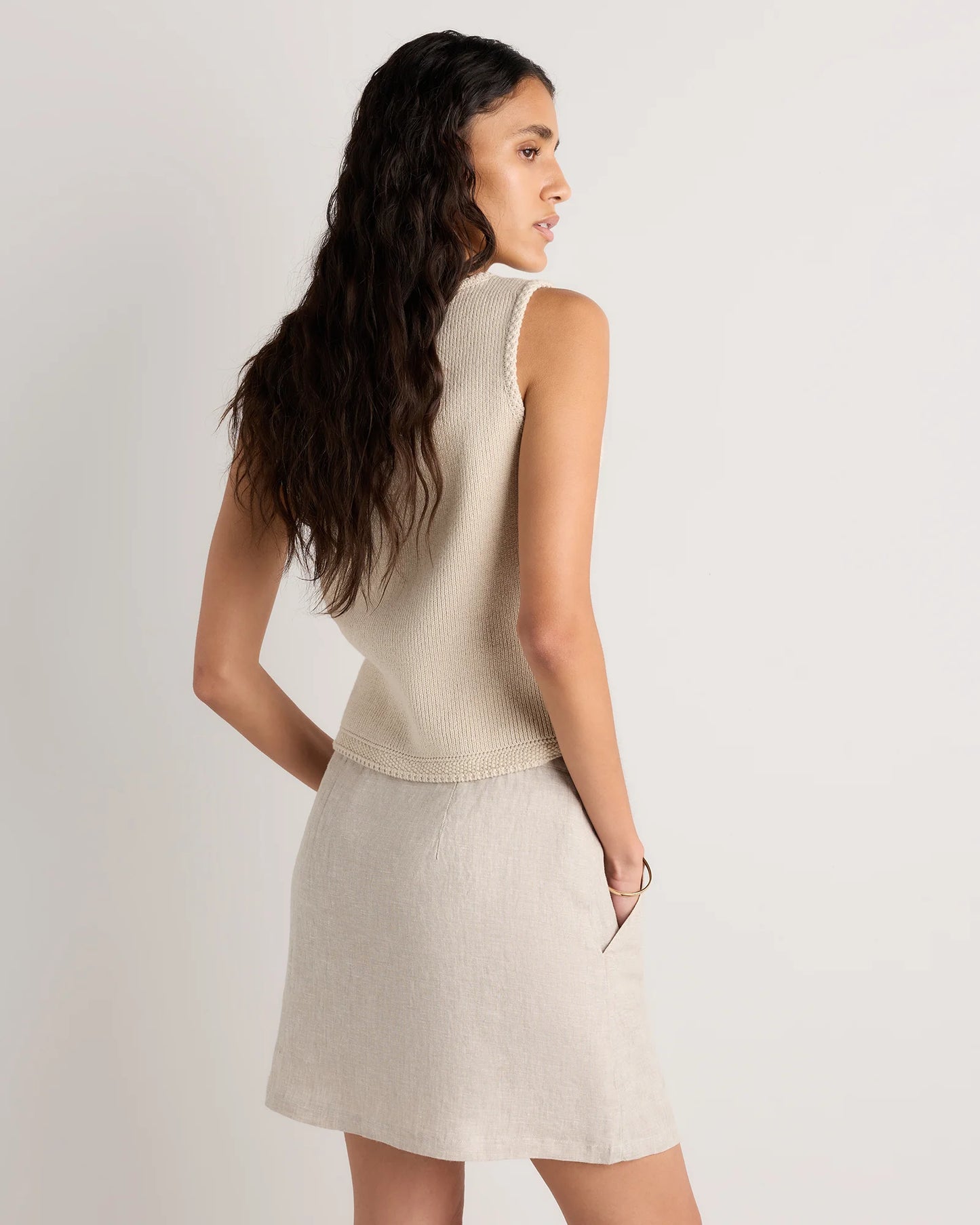 100% European Linen Utility Skort - XS / Bayberry Olive