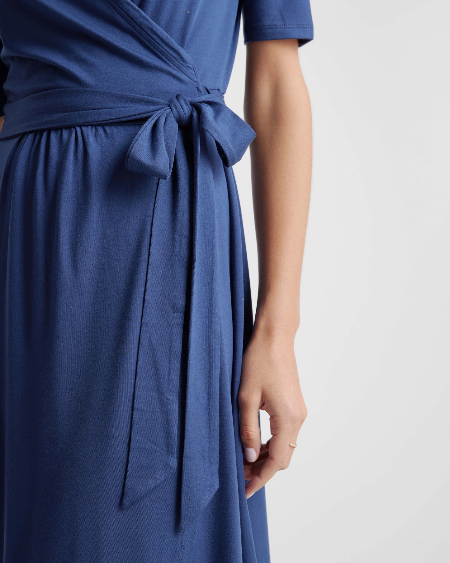 Tencel Jersey Midi Wrap Dress - XS / Brown