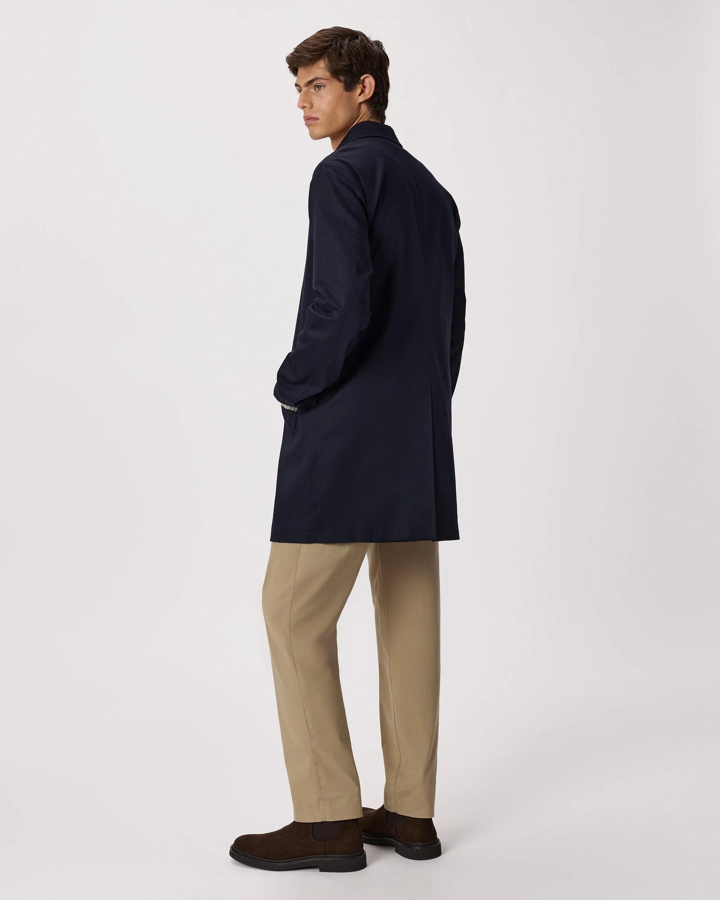 Comfort Stretch Trench Coat - S / Midnight Black