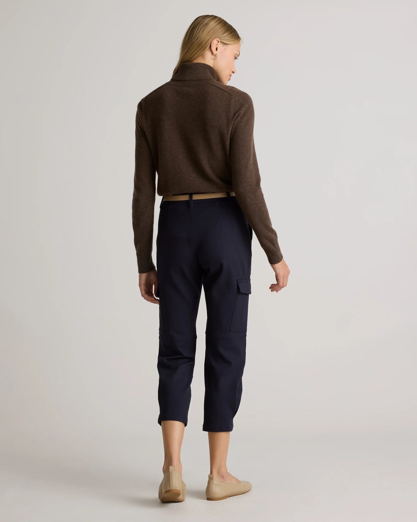 Ultra-Stretch Ponte Tapered Cargo Pants - XS / Black