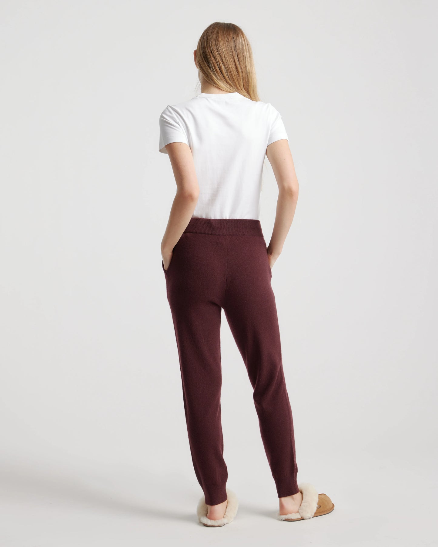 Mongolian Spring Cashmere Sweatpants - XS / Burgundy