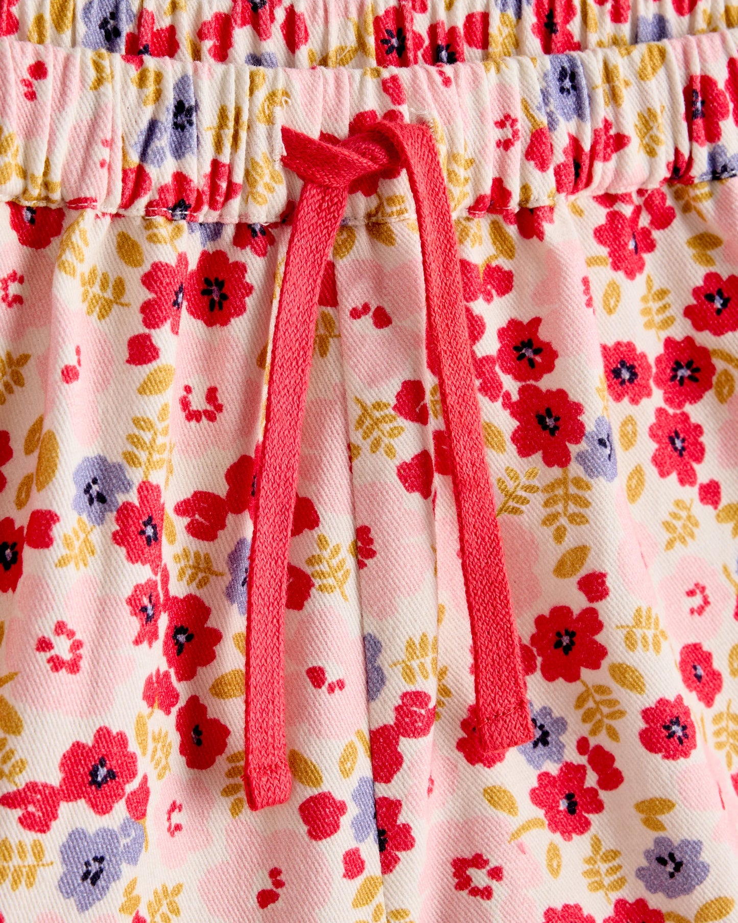 Girls Ruffle Hem Woven Short - 12 / Pink Poppy Floral