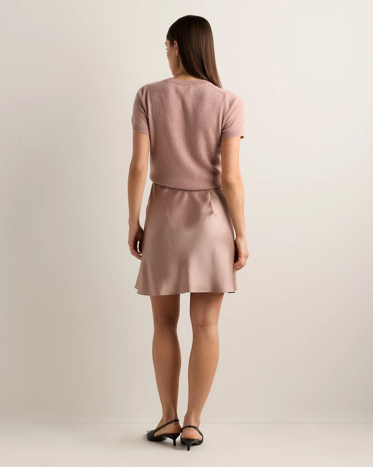 100% Washable Silk Mini Skirt - XS / Champagne