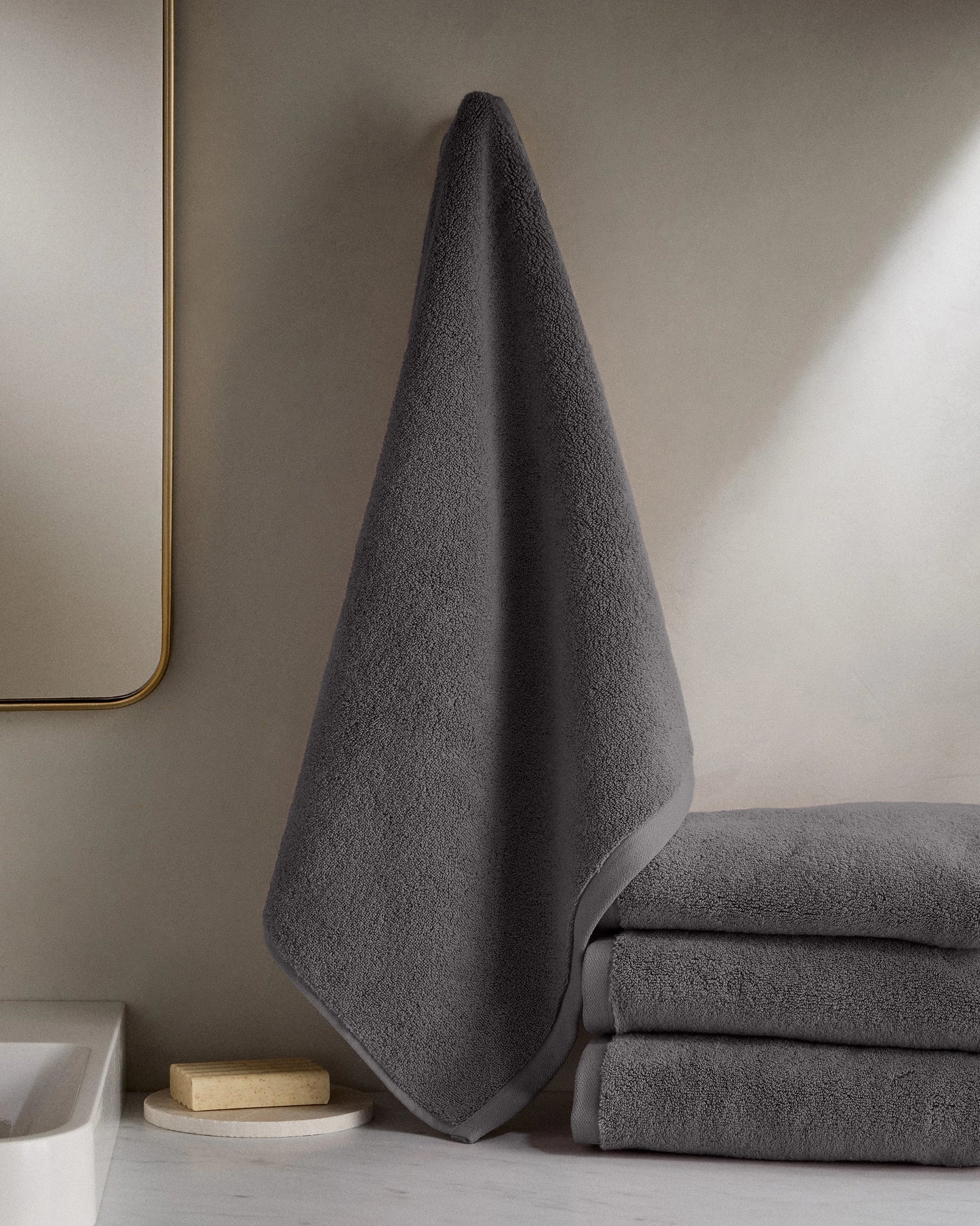 Plush Organic Turkish Cotton Hand Towel (Set of 2) - One Size / White
