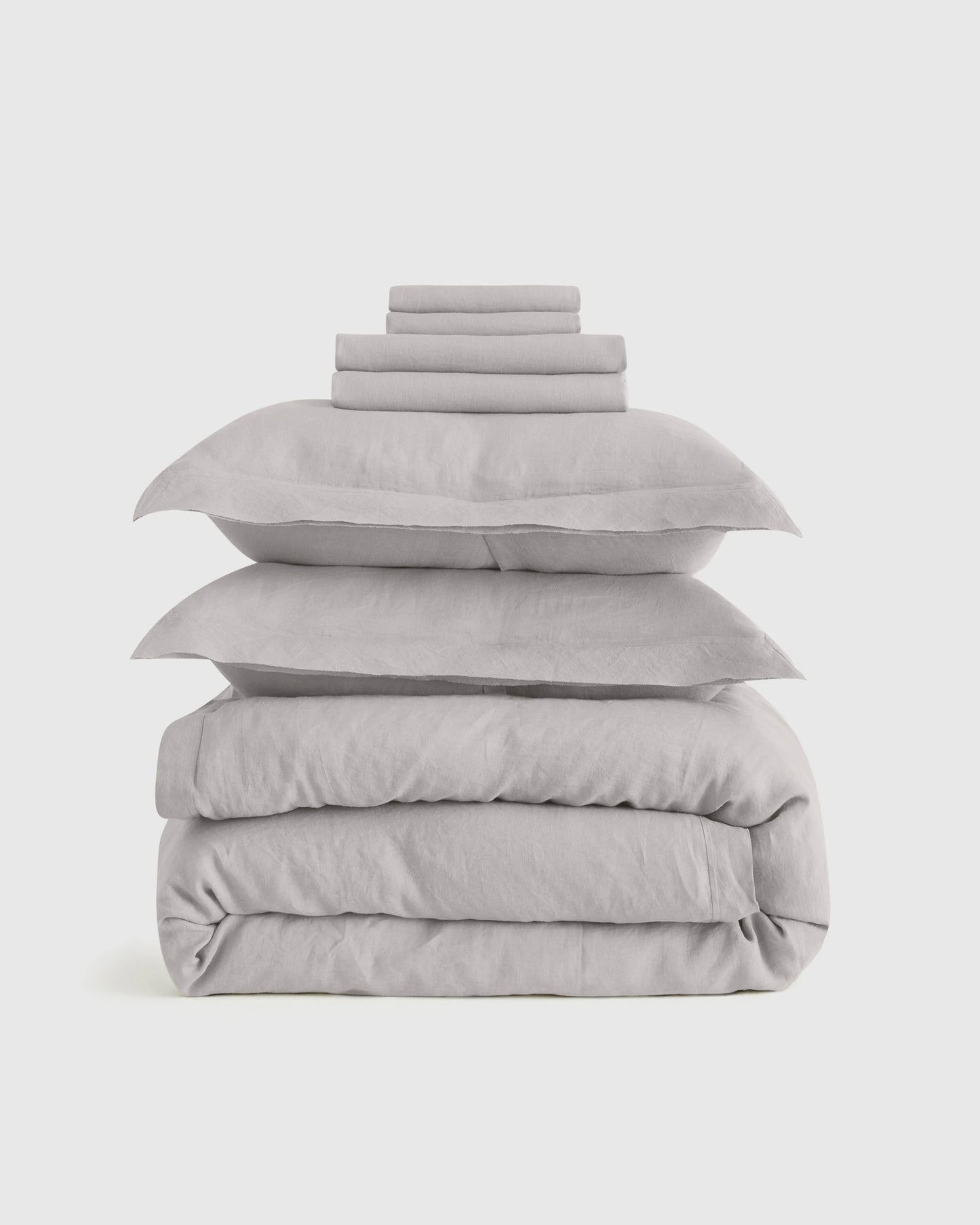 European Linen Double Flange Deluxe Bedding Bundle - Twin / White